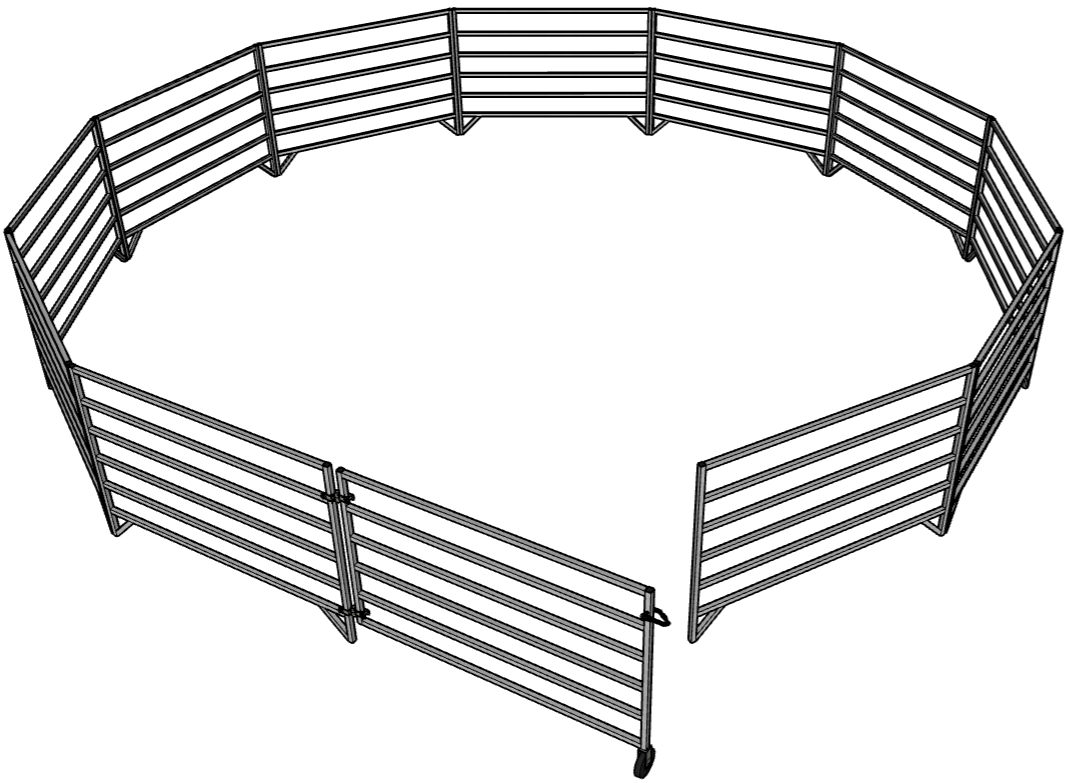 11 Pack of Aluminum 5 Ft Long 6 Rail 40" Tall Sheep & Goat Panels & One 58" Gate (11 Panels, 1 Gate)