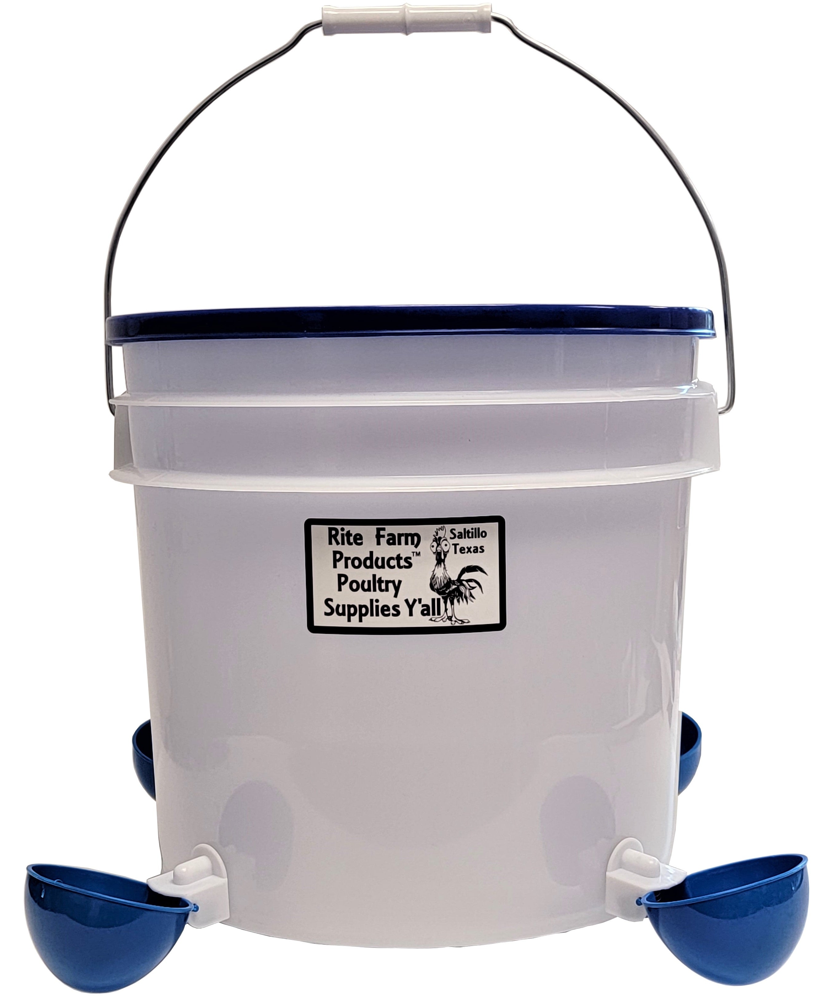 Combo 3.5 Gallon 4 Cup Auto Chicken Drinker & 22 Pound 4 Port Poultry Feeder Set
