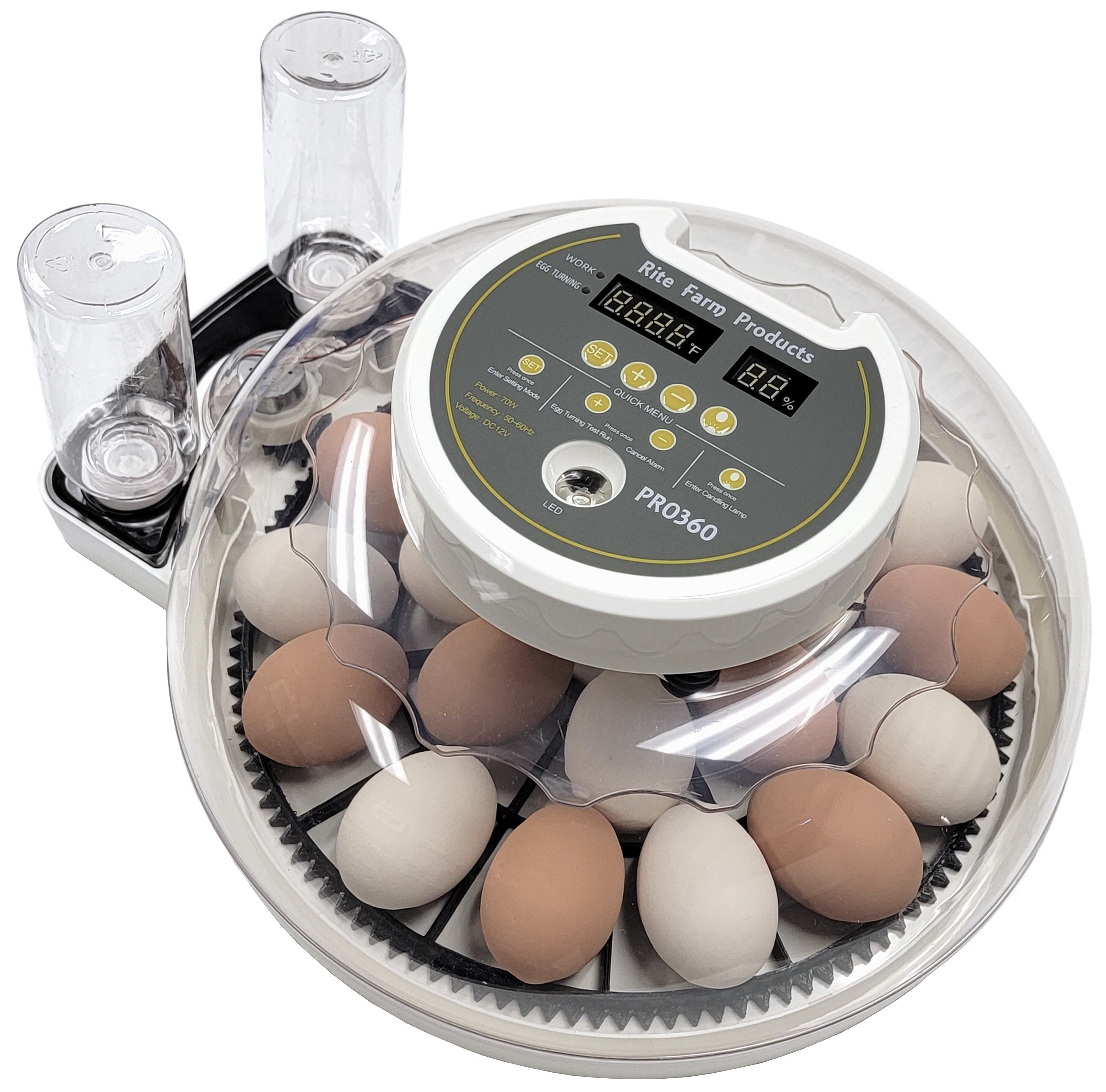 PRO 360 Rite Farm Products 21 Chicken Egg Incubator with 2 Included Egg Turner Trays