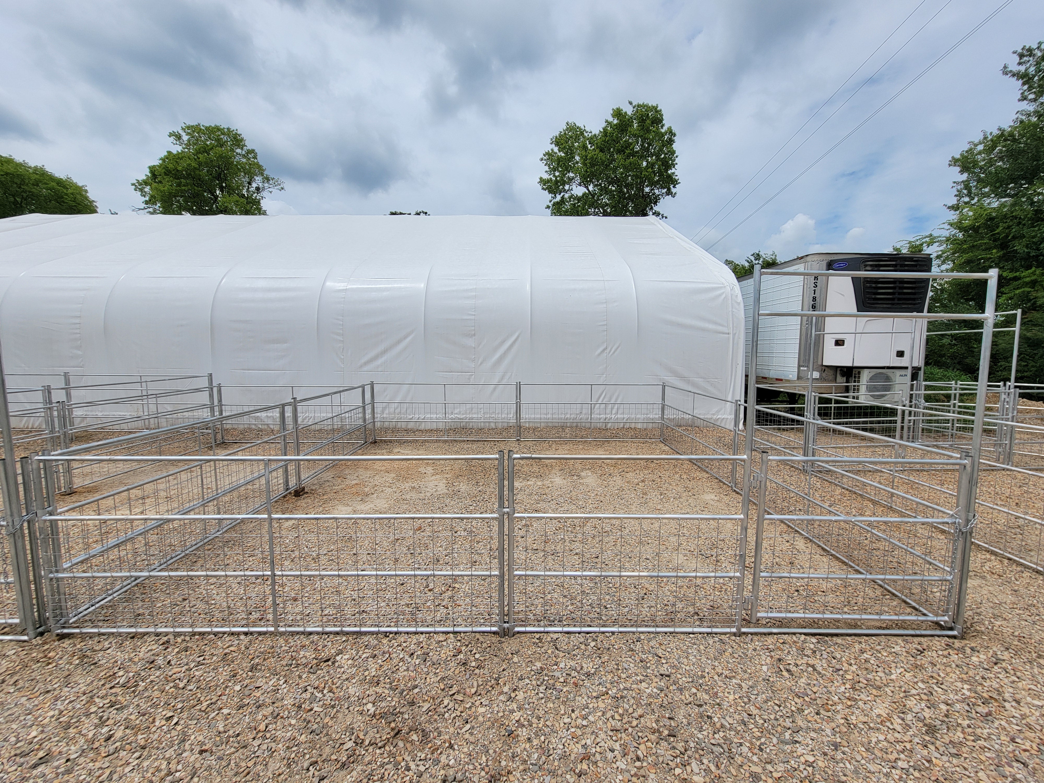 Galvanized 20 Ft X 20 Ft 4-Rail with Mesh Stall Kit