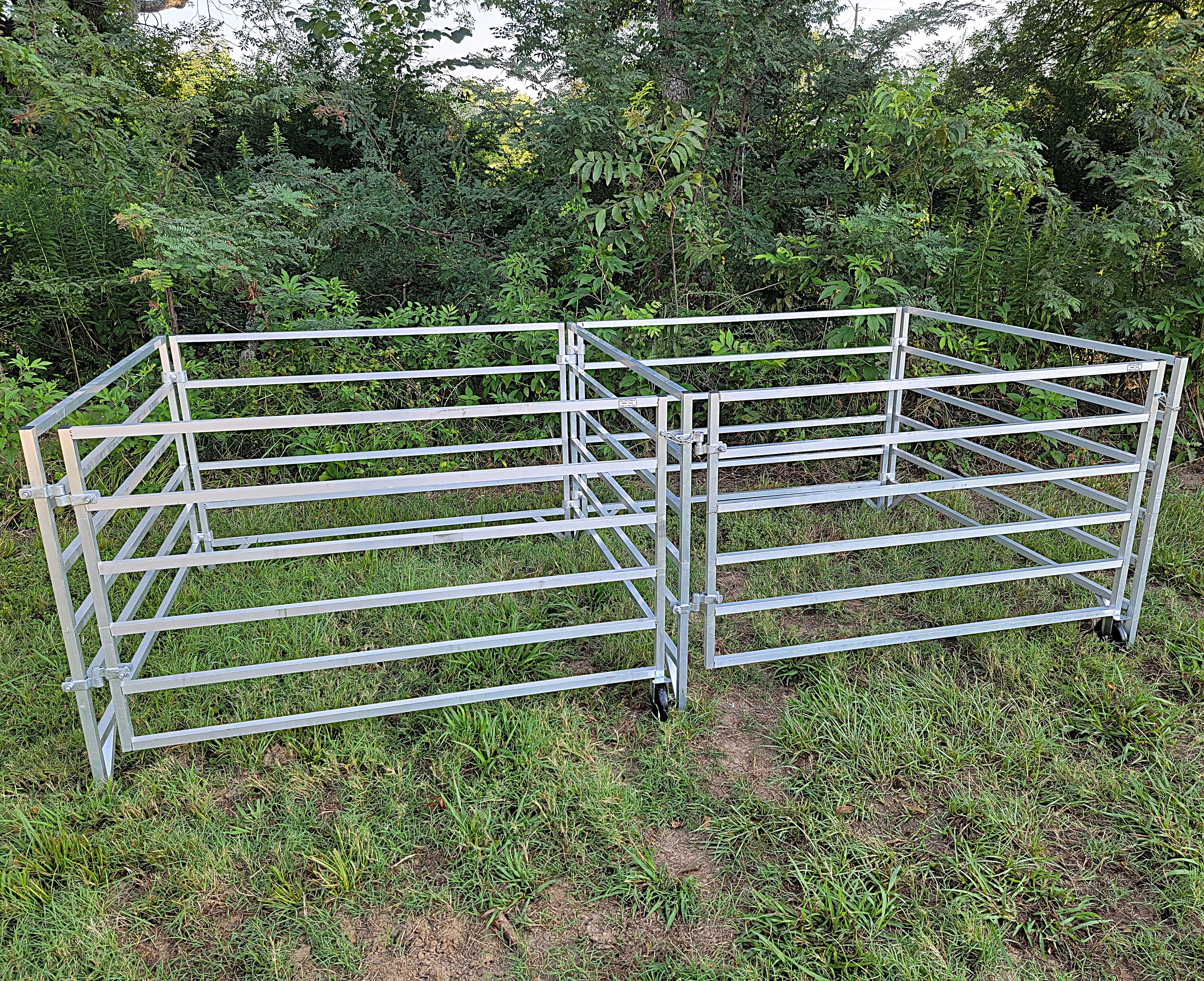 Aluminum 5 Ft X 5 Ft 6 Rail Add-On Stall Kit (2 Panels, 1 Gate)