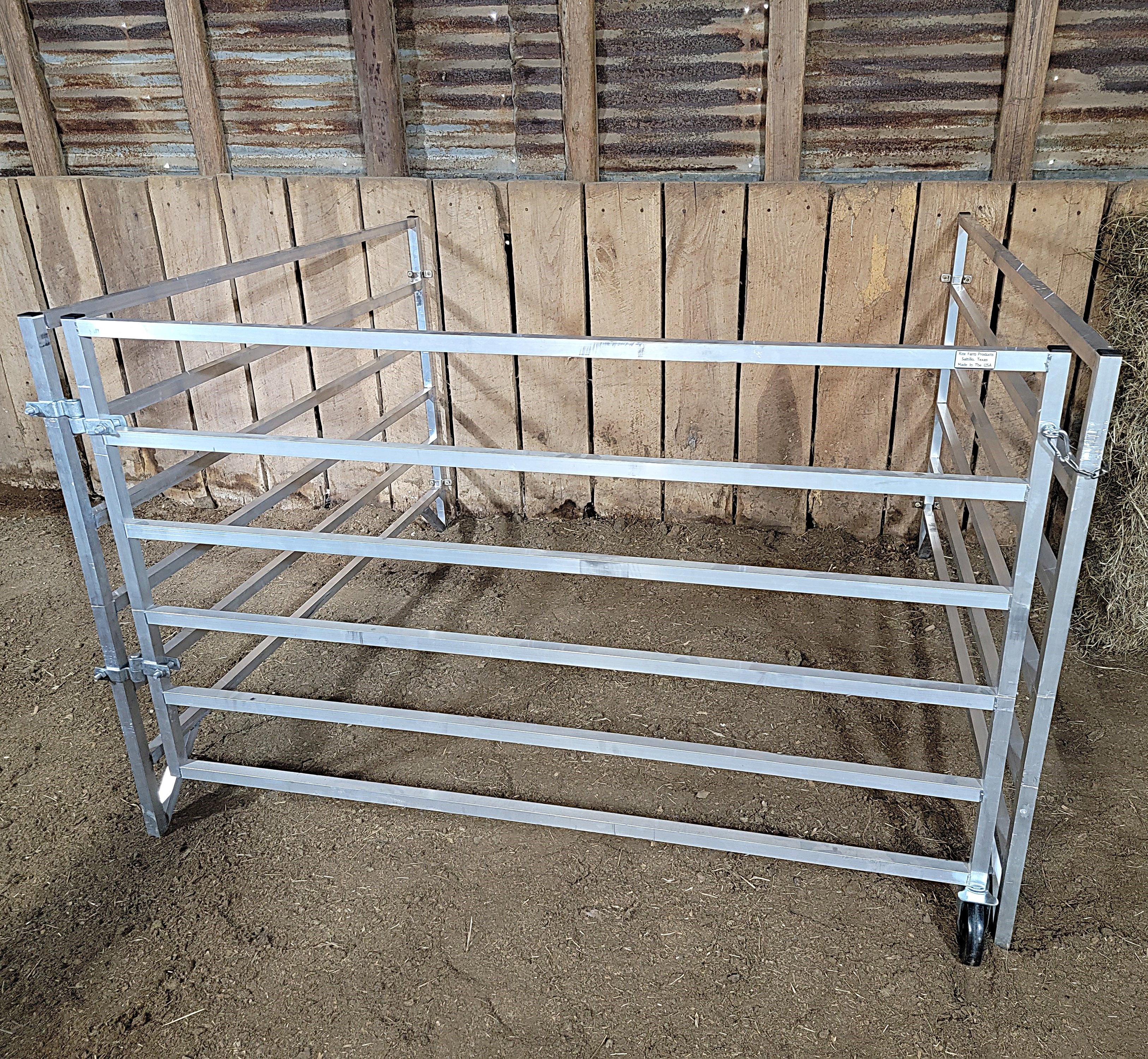 Aluminum 5 Ft X 5 Ft 6 Rail Wall Mounted Starter Stall Kit & or Add-On Kit for Sheep & Goats