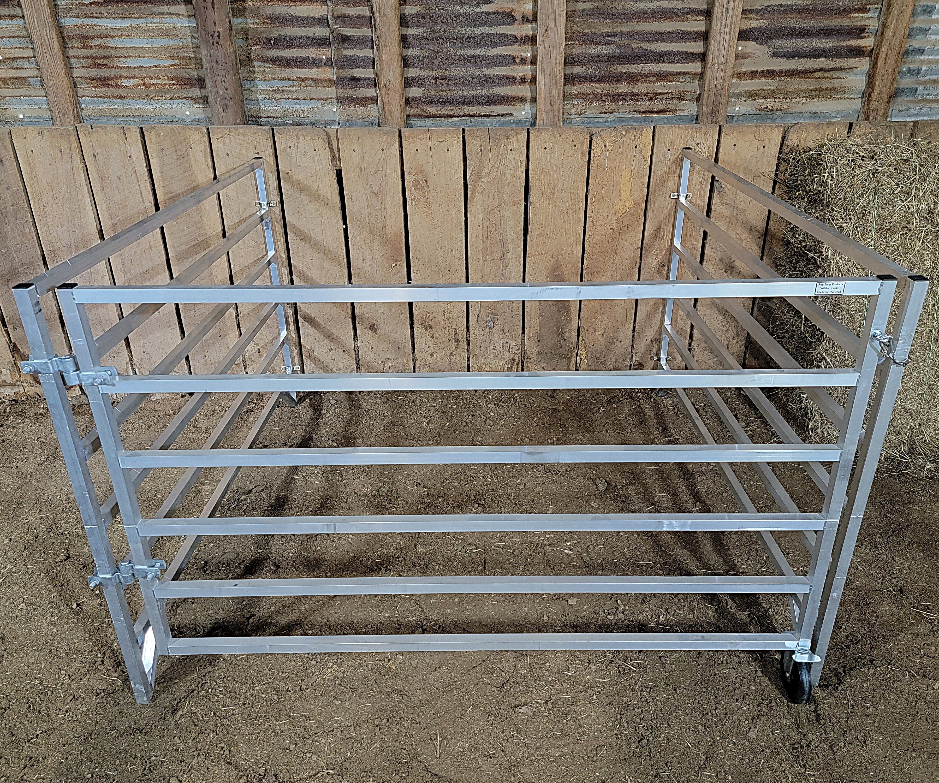 Aluminum 5 Ft X 5 Ft 6 Rail Wall Mounted Starter Stall Kit & or Add-On Kit for Sheep & Goats