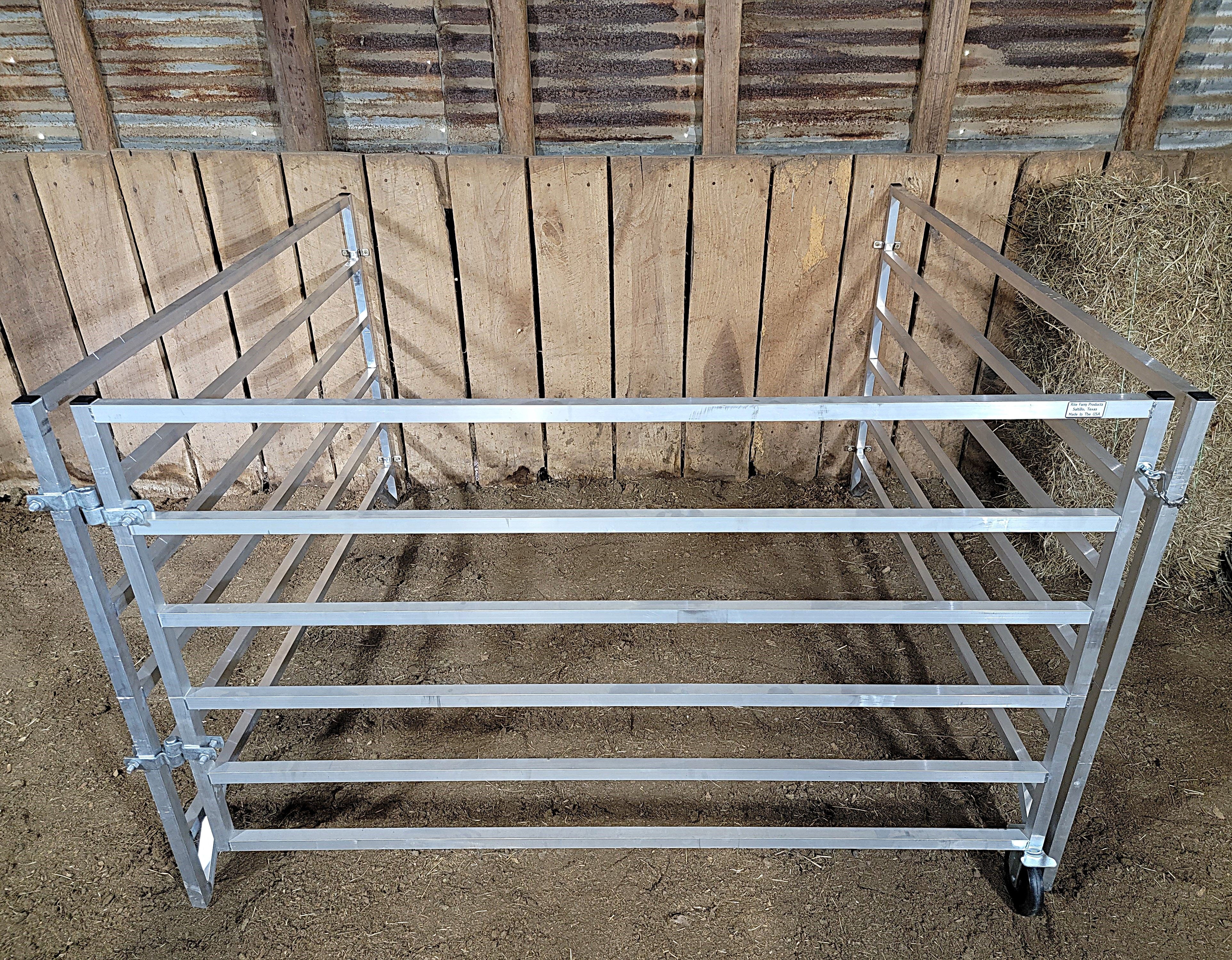 Aluminum 5 Ft X 5 Ft 6 Rail Wall Mounted Starter Stall Kit & or Add-On Kit for Sheep & Goats