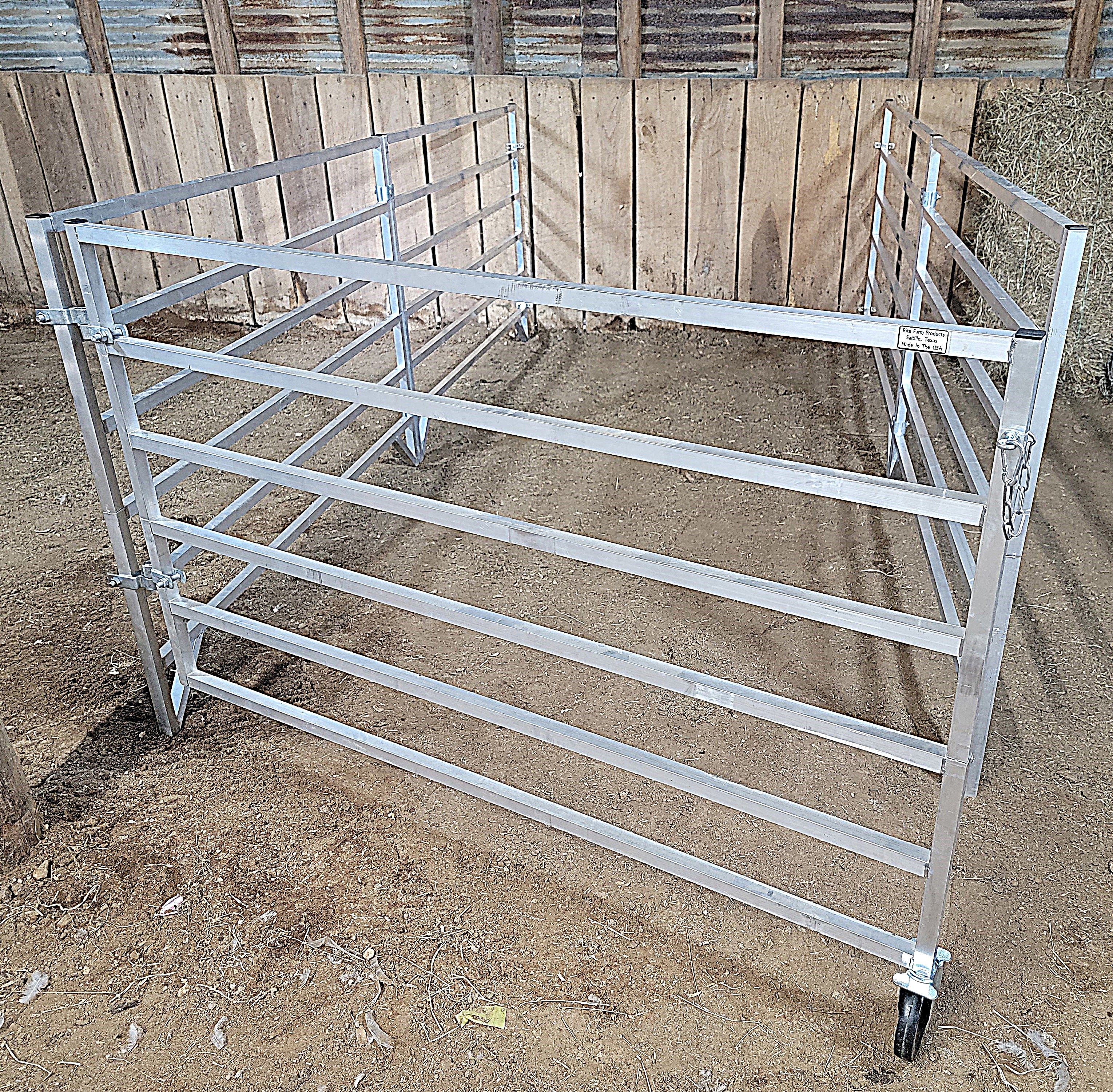 Aluminum 5 Ft X 10 Ft 6 Rail Wall Mounted Starter Stall Kit & or Add-On Stall Kit for Sheep & Goats