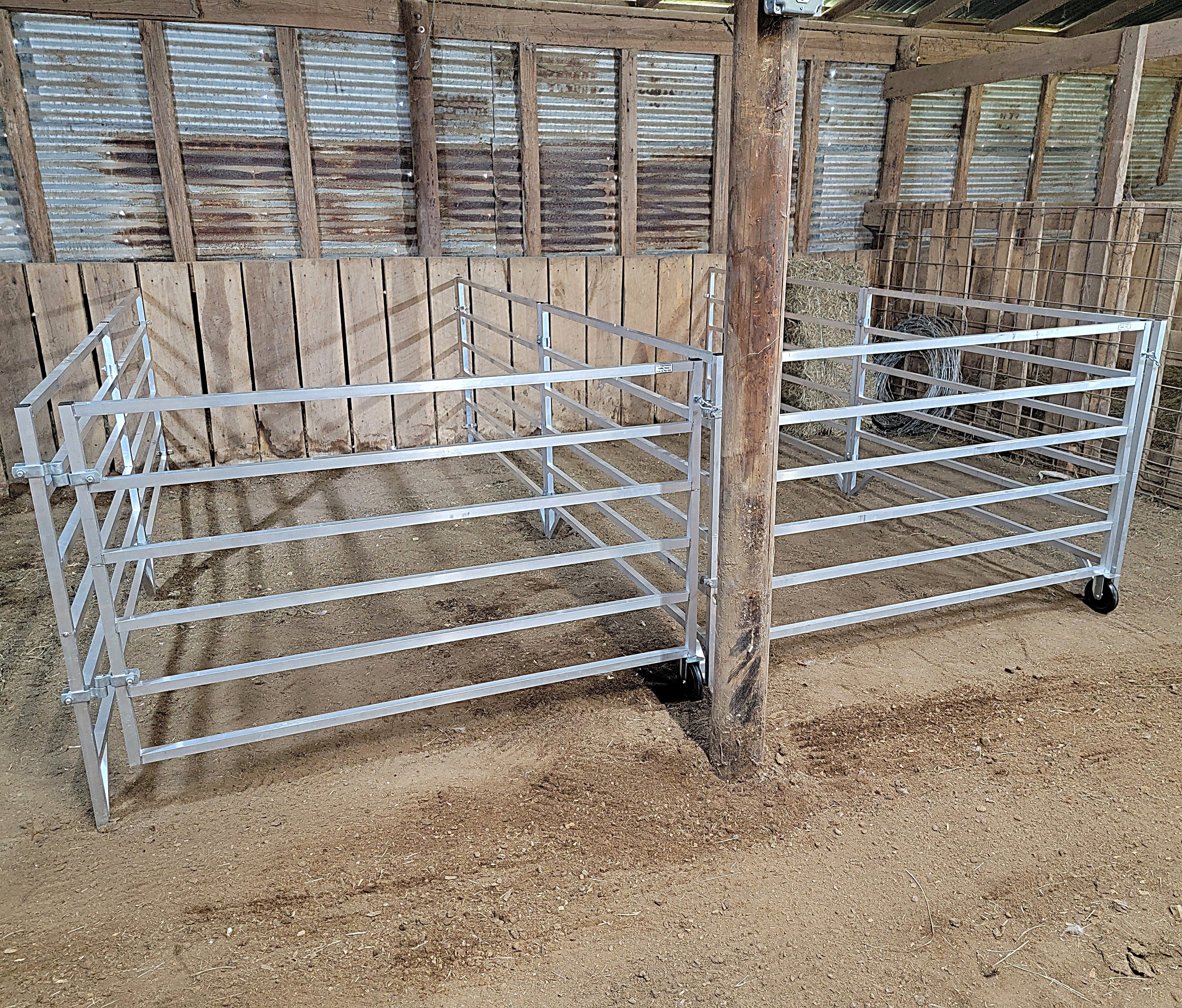 Aluminum 5 Ft X 10 Ft 6 Rail Wall Mounted Starter Stall Kit & or Add-On Stall Kit for Sheep & Goats