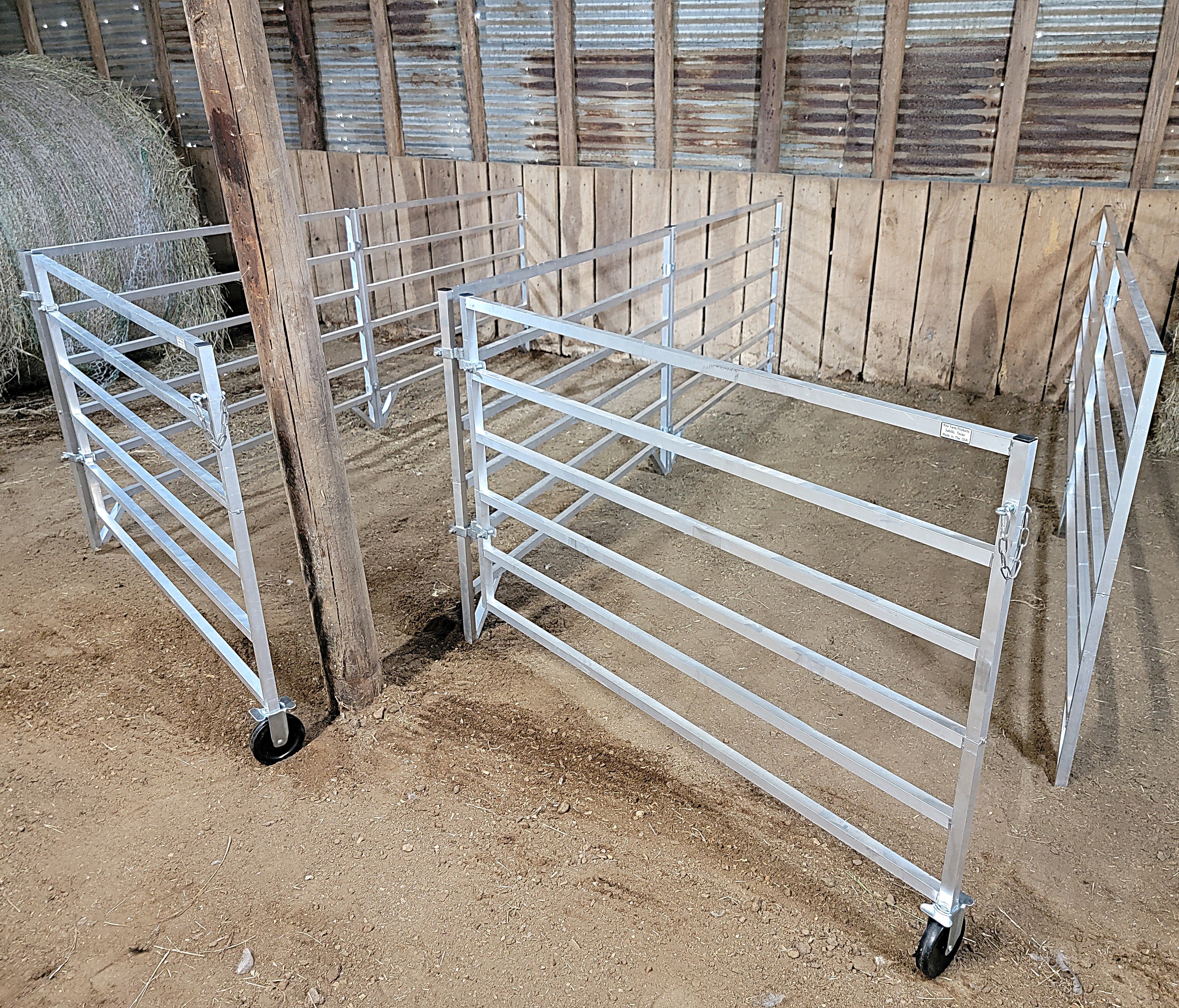 Aluminum 5 Ft X 10 Ft 6 Rail Wall Mounted Starter Stall Kit & or Add-On Stall Kit for Sheep & Goats