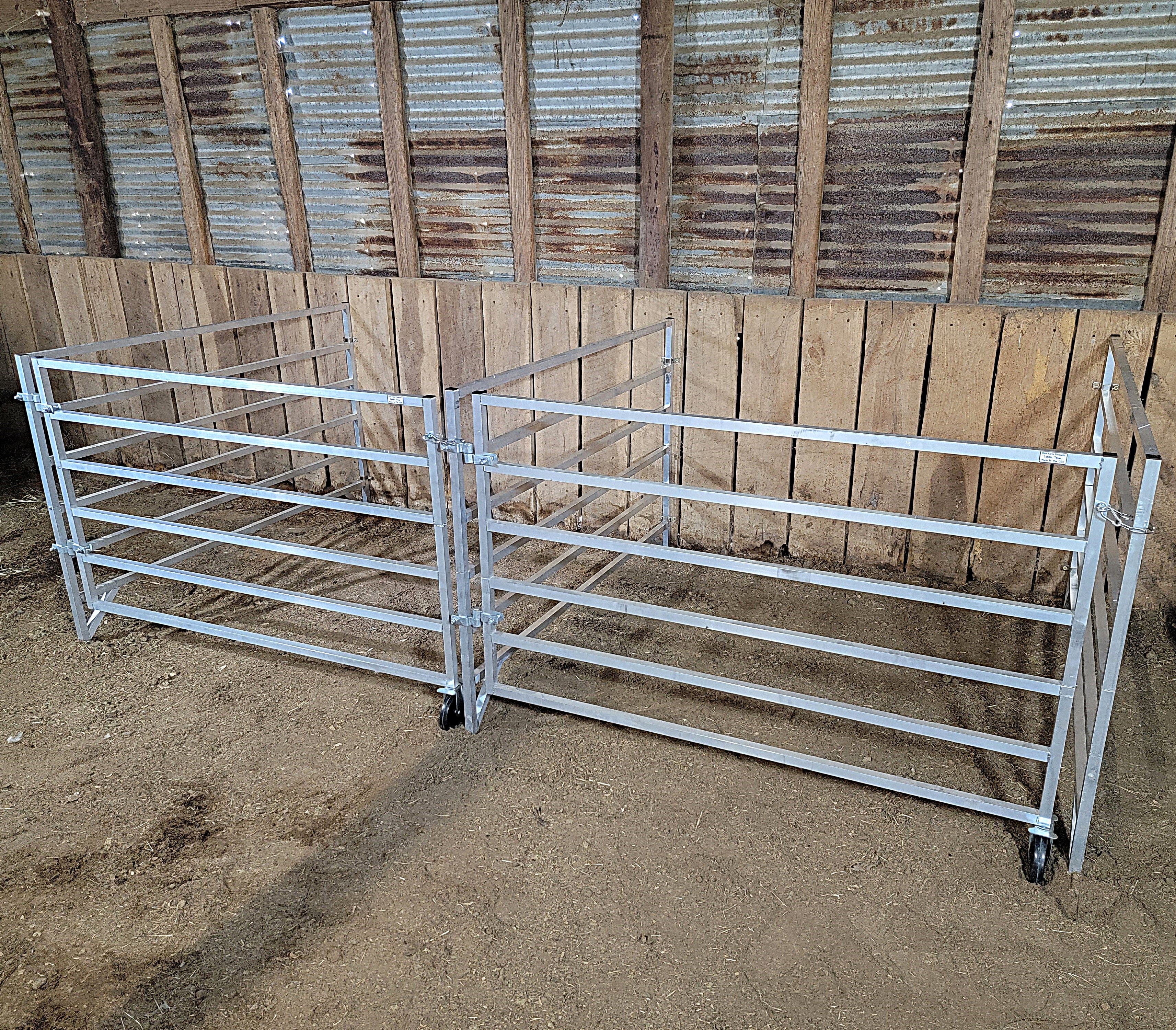 Aluminum 5 Ft X 5 Ft 6 Rail Wall Mounted Starter Stall Kit & or Add-On Kit for Sheep & Goats