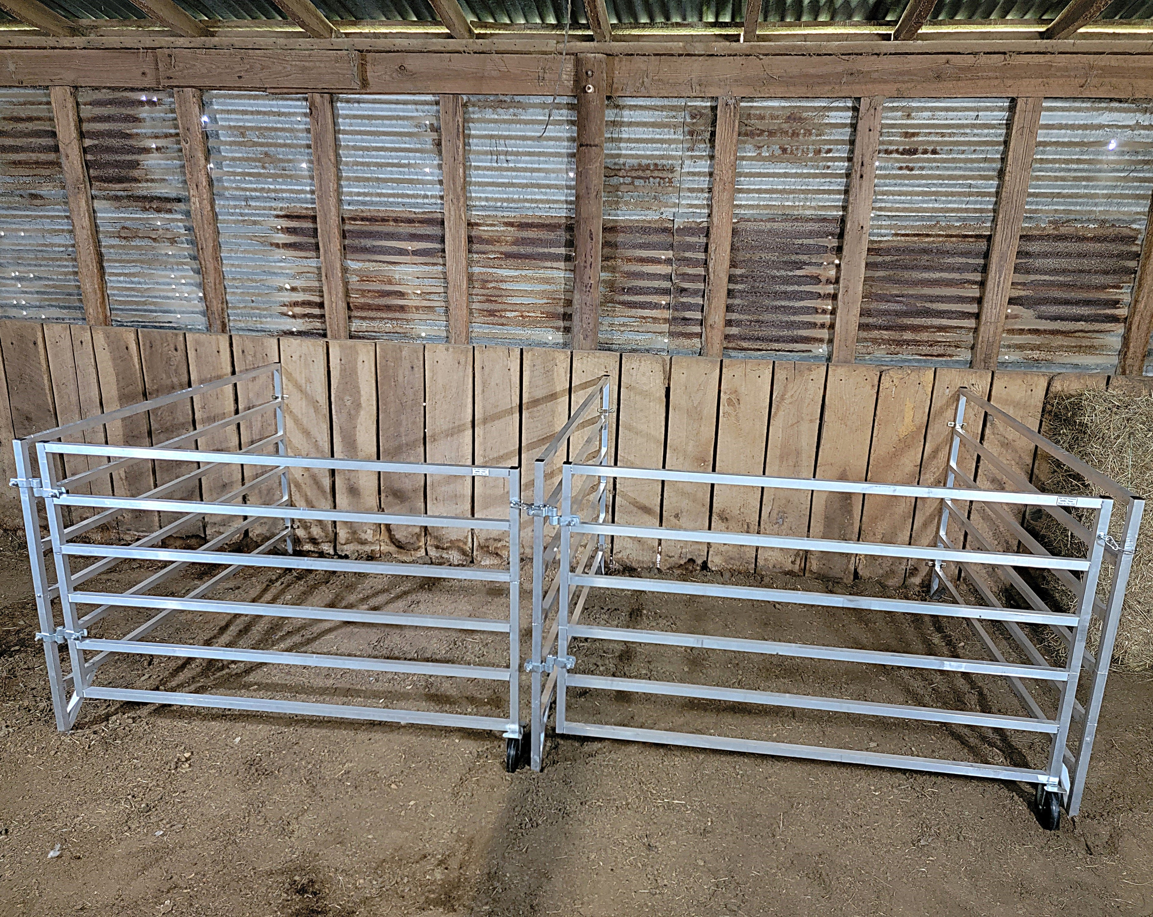 Aluminum 5 Ft X 5 Ft 6 Rail Wall Mounted Starter Stall Kit & or Add-On Kit for Sheep & Goats