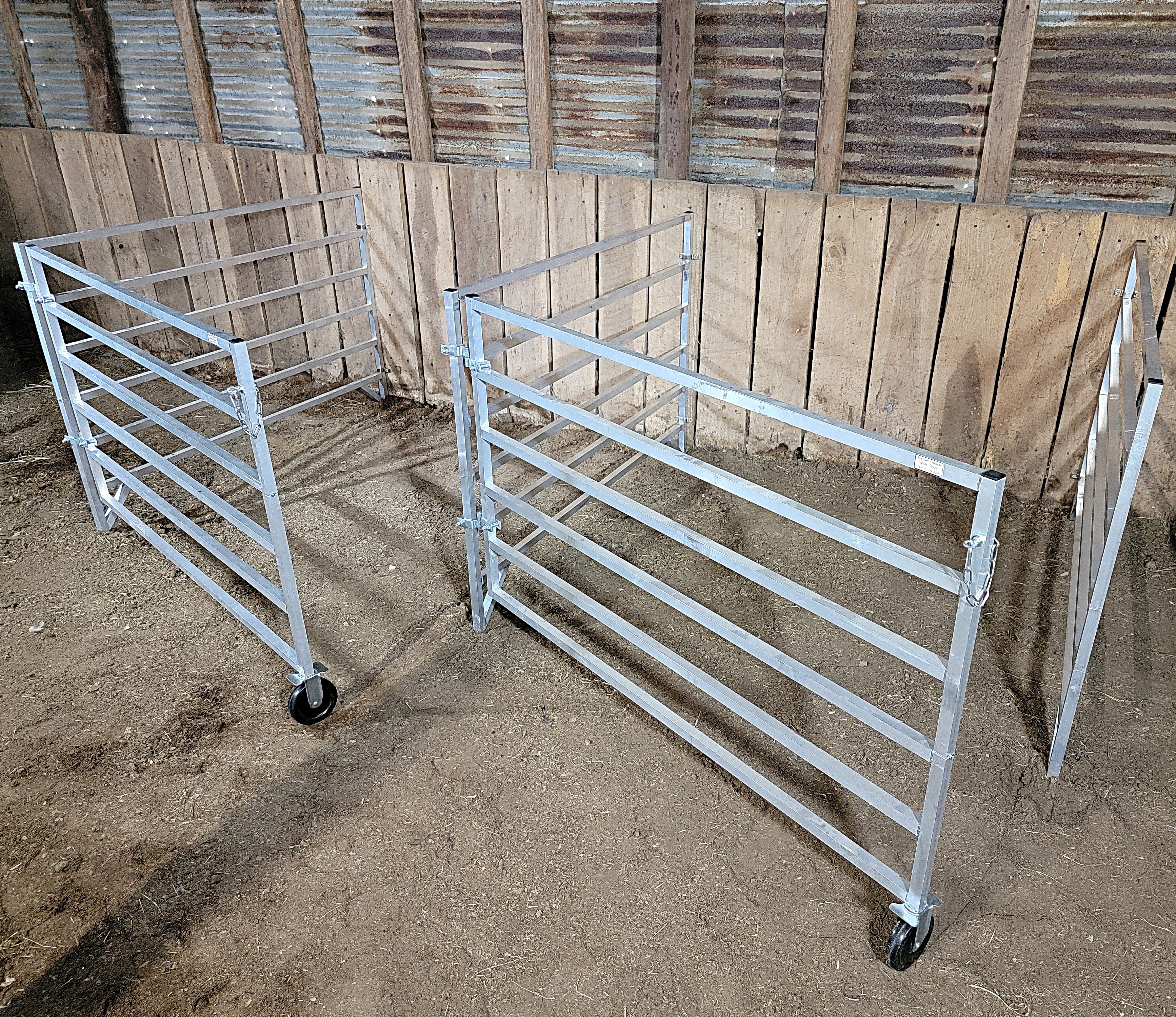 Aluminum 5 Ft X 5 Ft 6 Rail Wall Mounted Starter Stall Kit & or Add-On Kit for Sheep & Goats