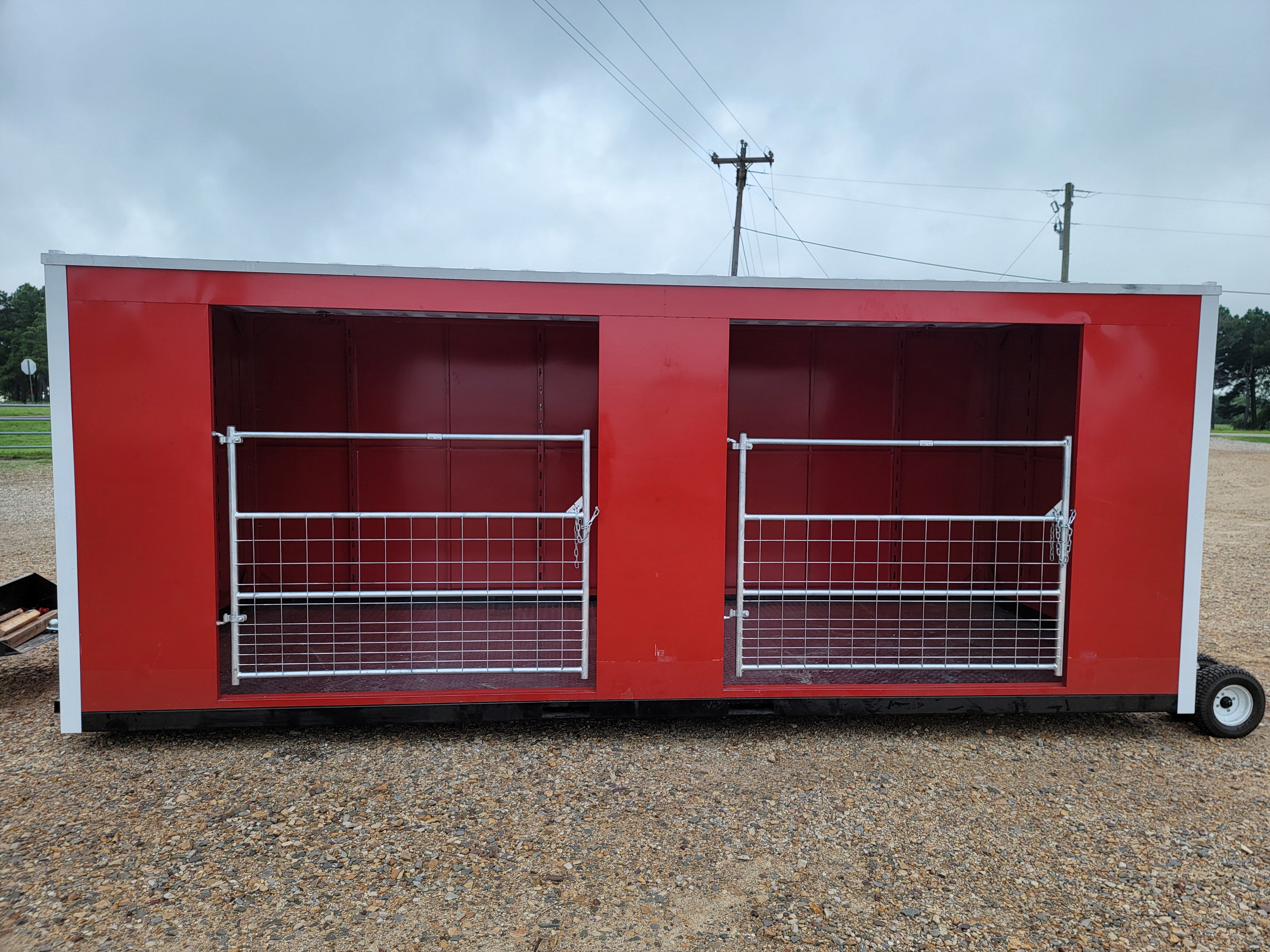 8'x20' Double Livestock Stall Portable Relocatable Storage Building Loafing Shed Container