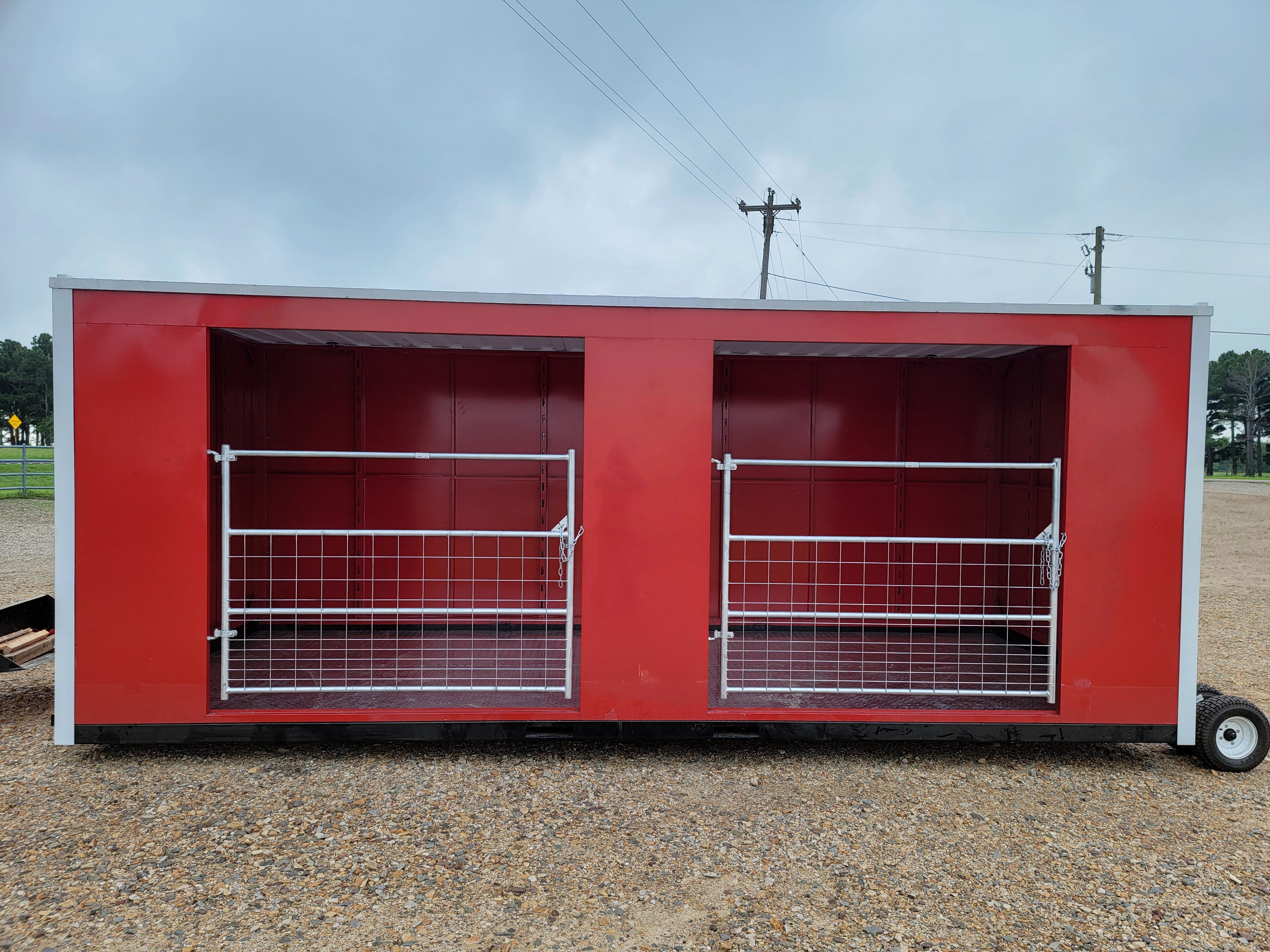 8'x20' Double Livestock Stall Portable Relocatable Storage Building Loafing Shed Container