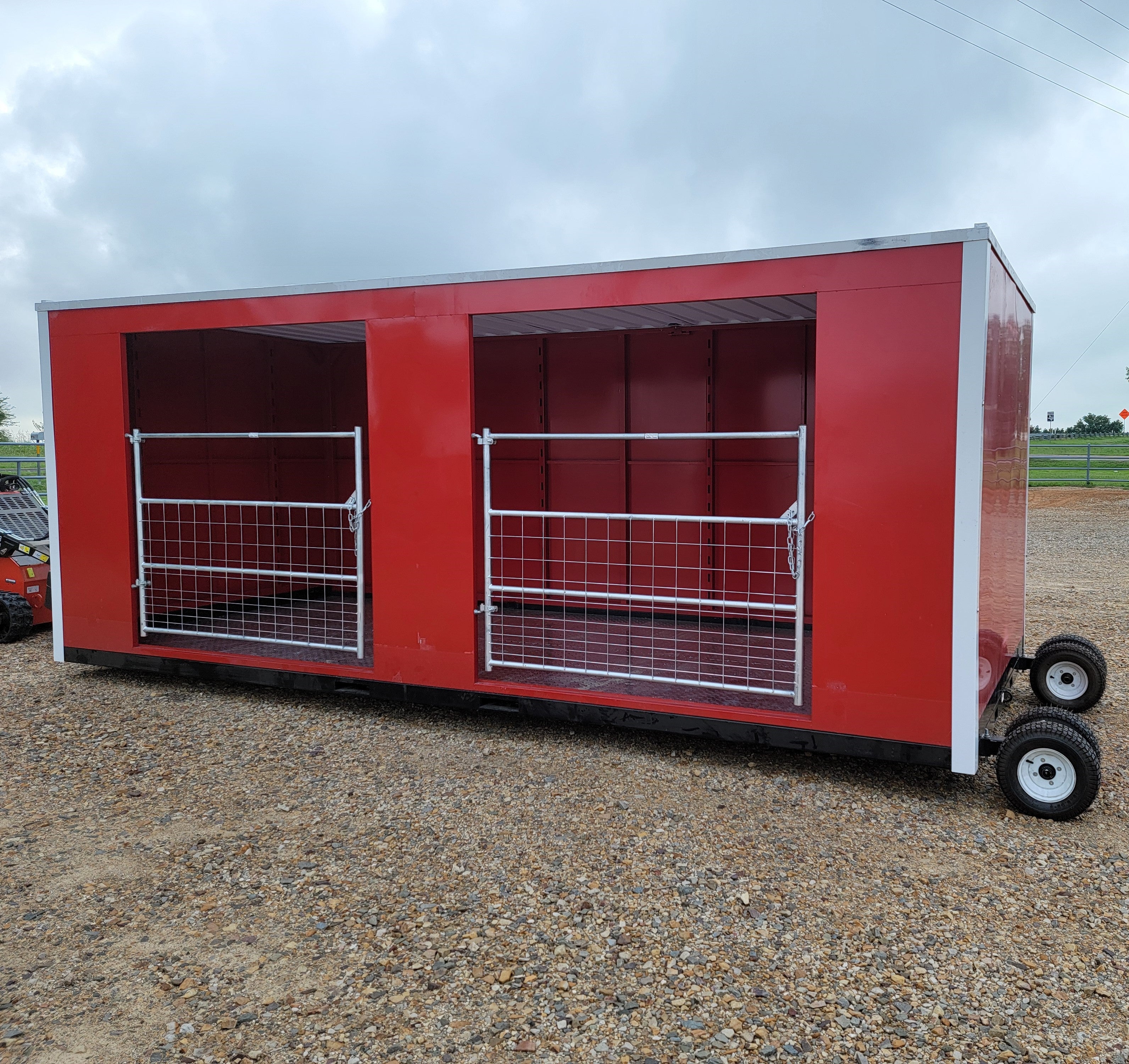 8'x20' Double Livestock Stall Portable Relocatable Storage Building Loafing Shed Container