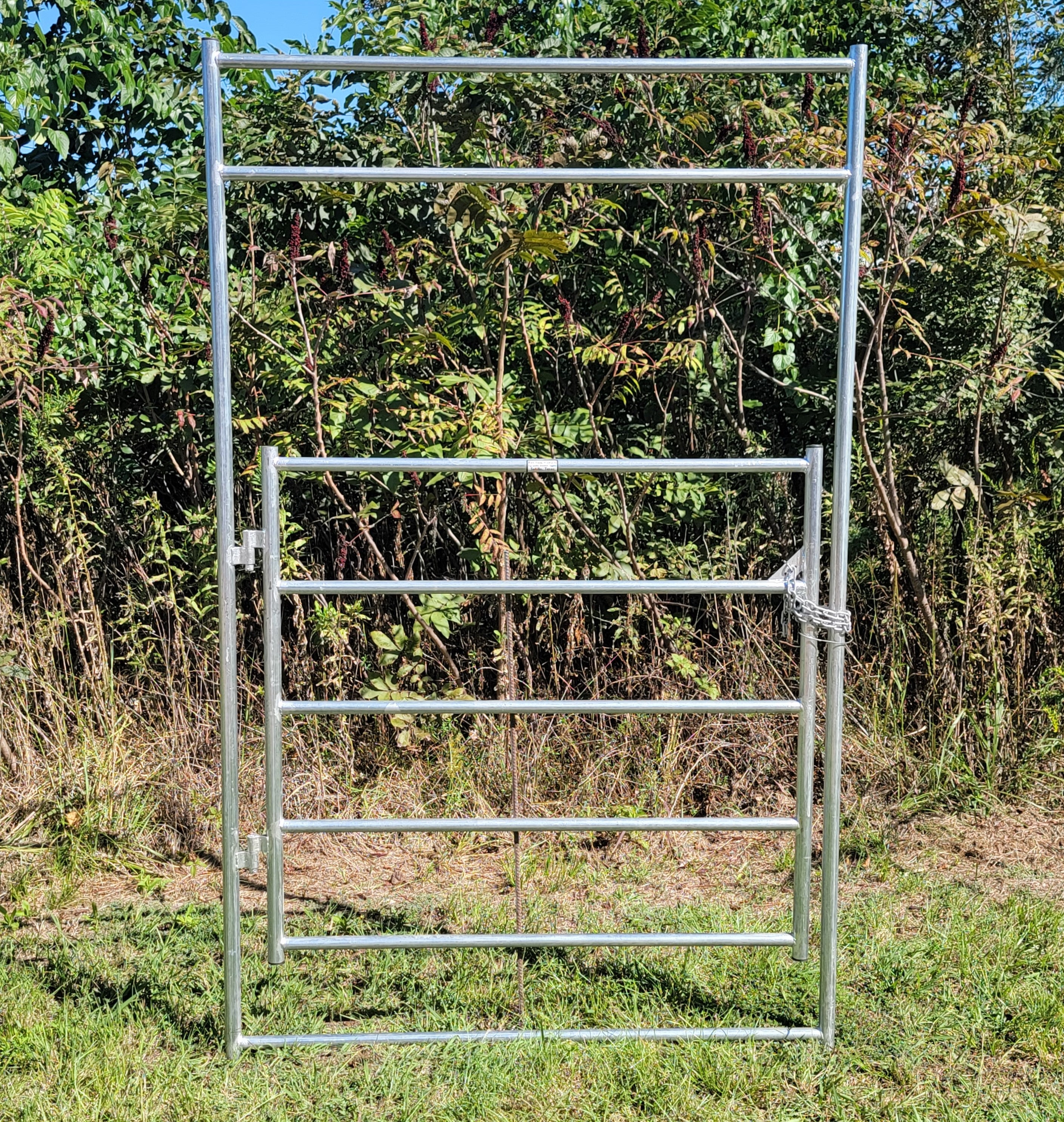 Galvanized 5 Ft Long by 8 Ft Tall 5 Rail Gate Panel