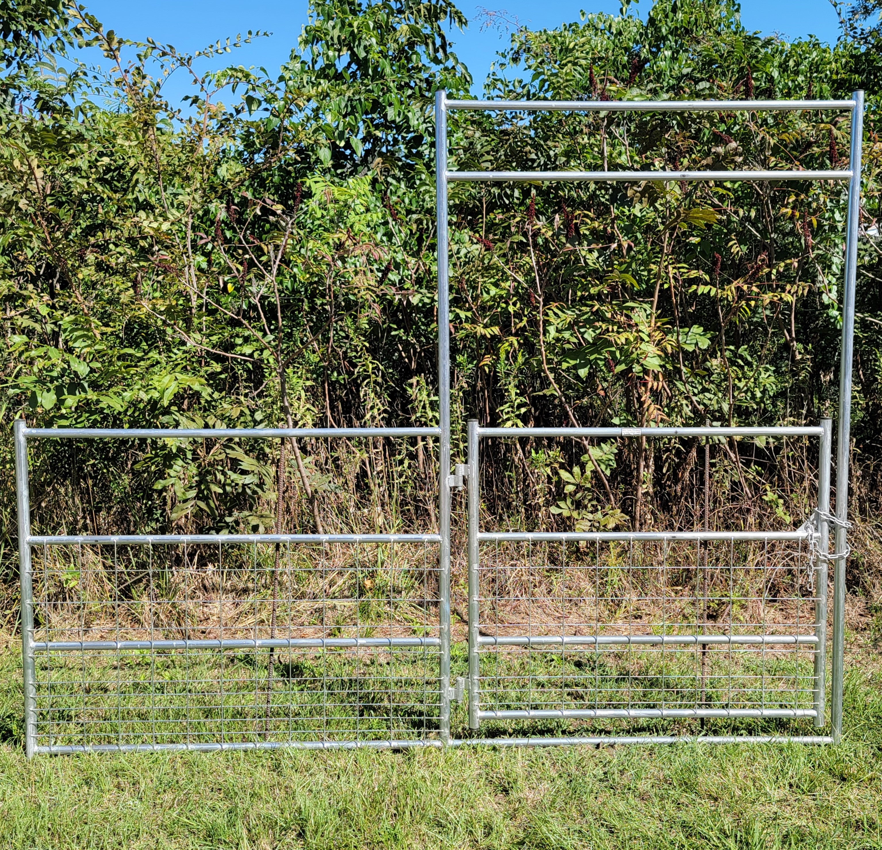 Galvanized 10 Ft Long 4 Rail with Mesh Gate Panel for Small Livestock
