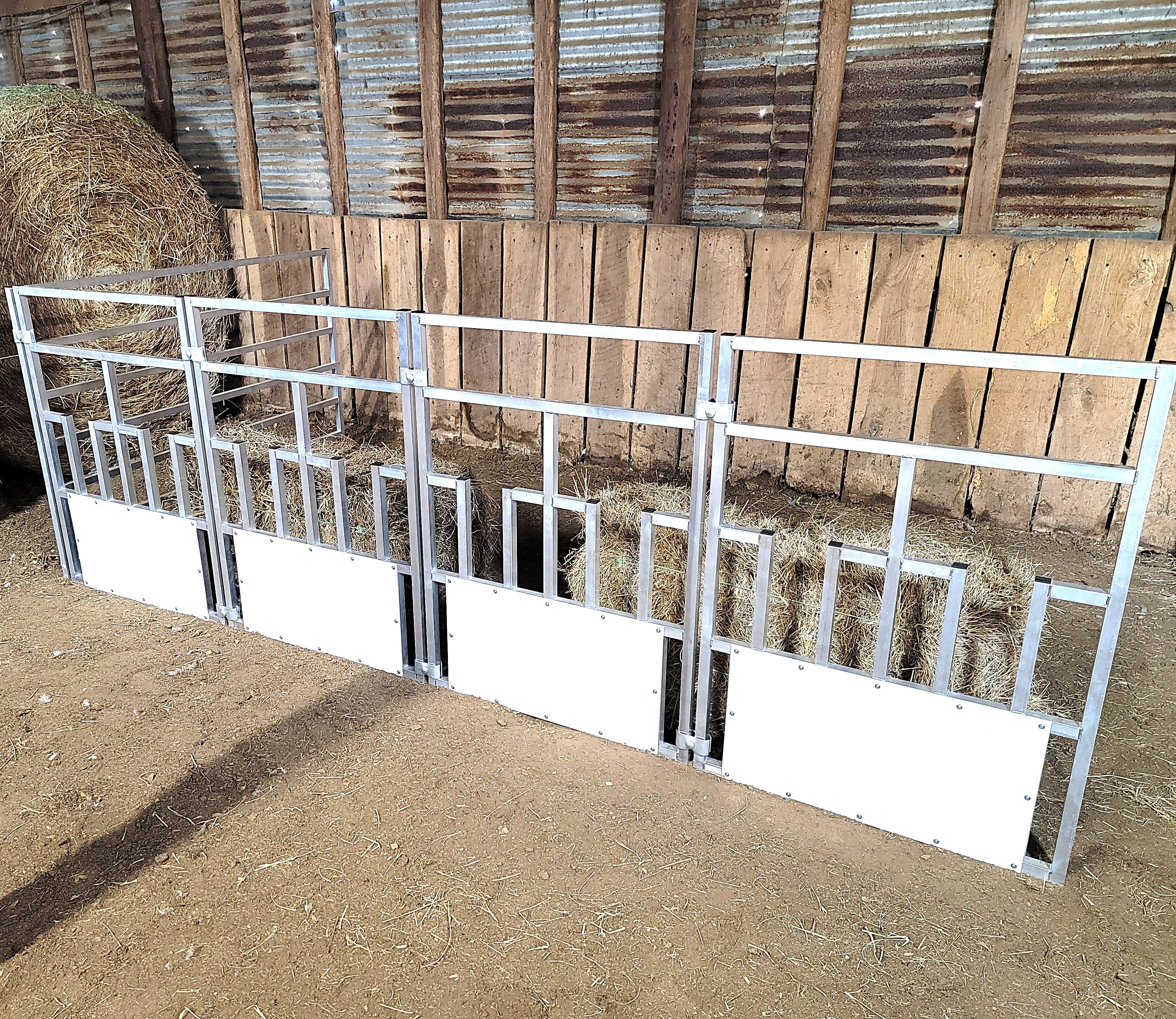 4 Pack of Aluminum 30" Long by 40" Tall Sheep & Goat Tombstone Style Feeding Panels Square Hay Feeder