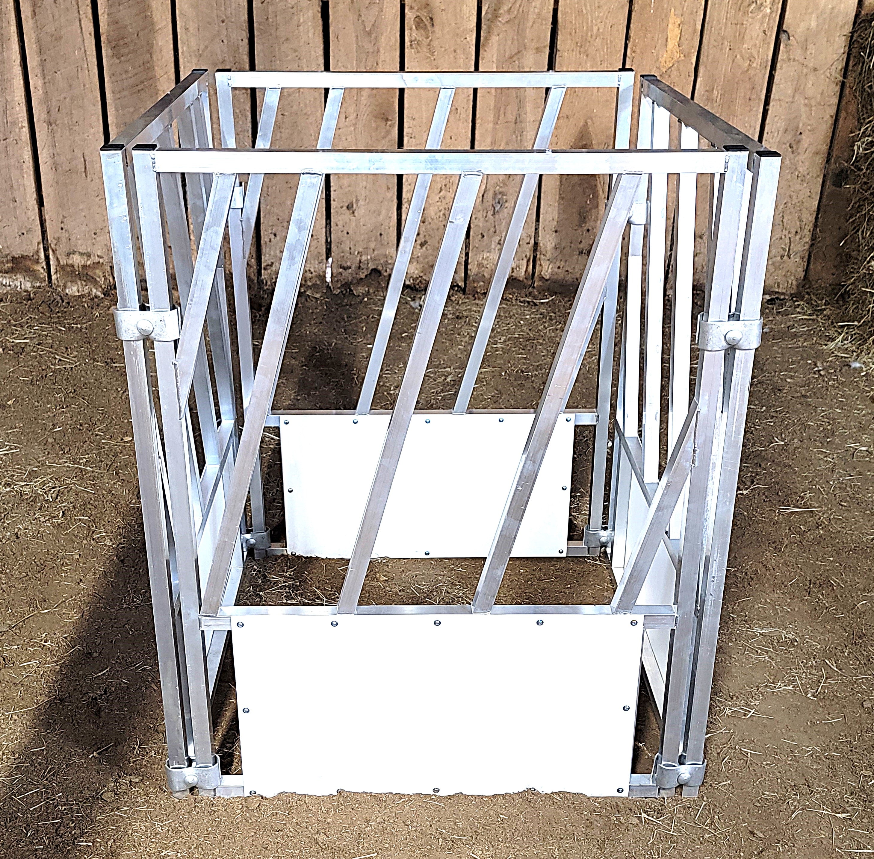 4 Pack of Aluminum 30" Long by 40" Tall Sheep & Goat Slant Bar Feeding Panels Square Hay Feeder
