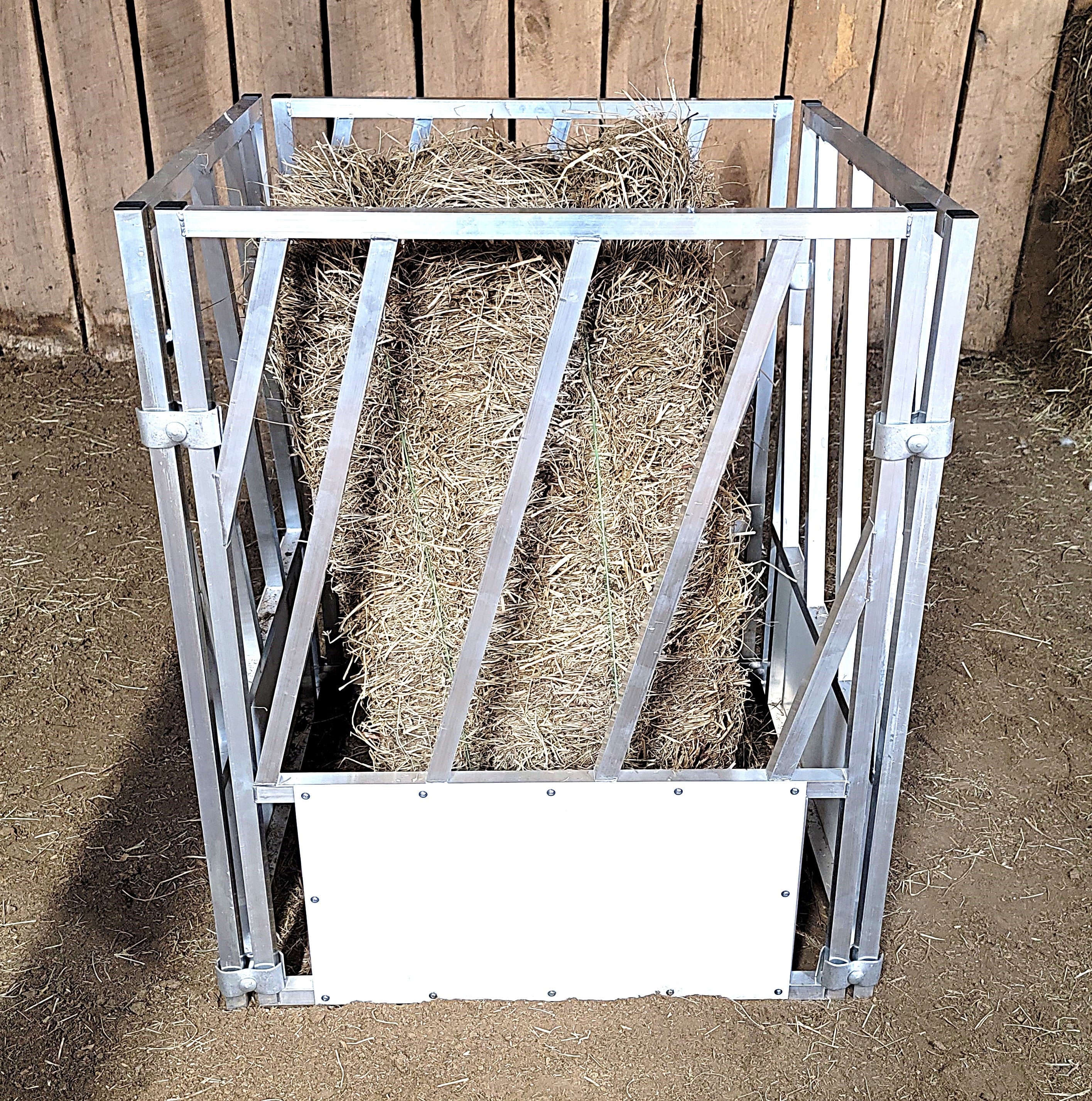 4 Pack of Aluminum 30" Long by 40" Tall Sheep & Goat Slant Bar Feeding Panels Square Hay Feeder