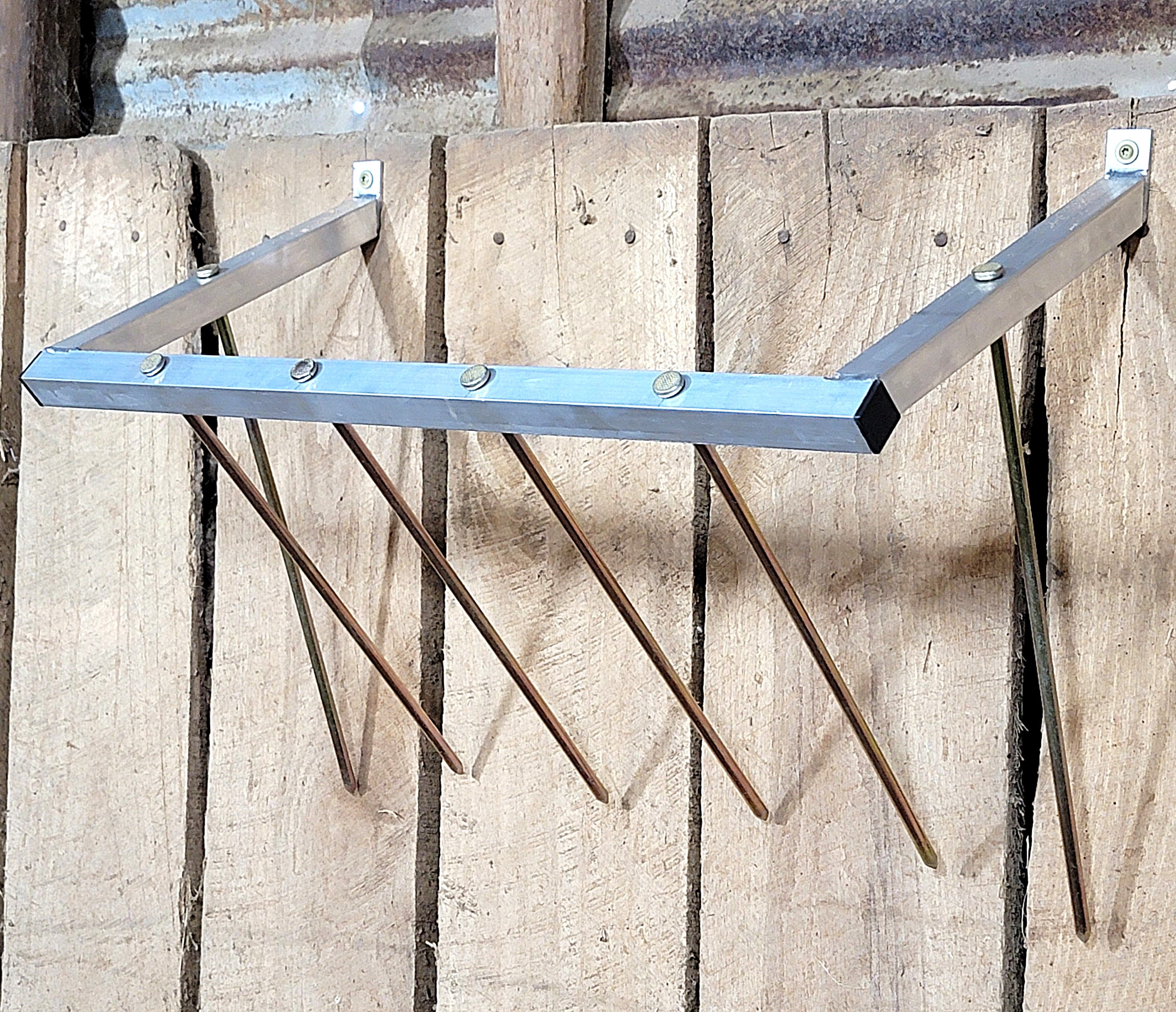 24 Inch Wall Mounted Sheep & Goat Two Flake Hay Feeder USA Made Aluminum