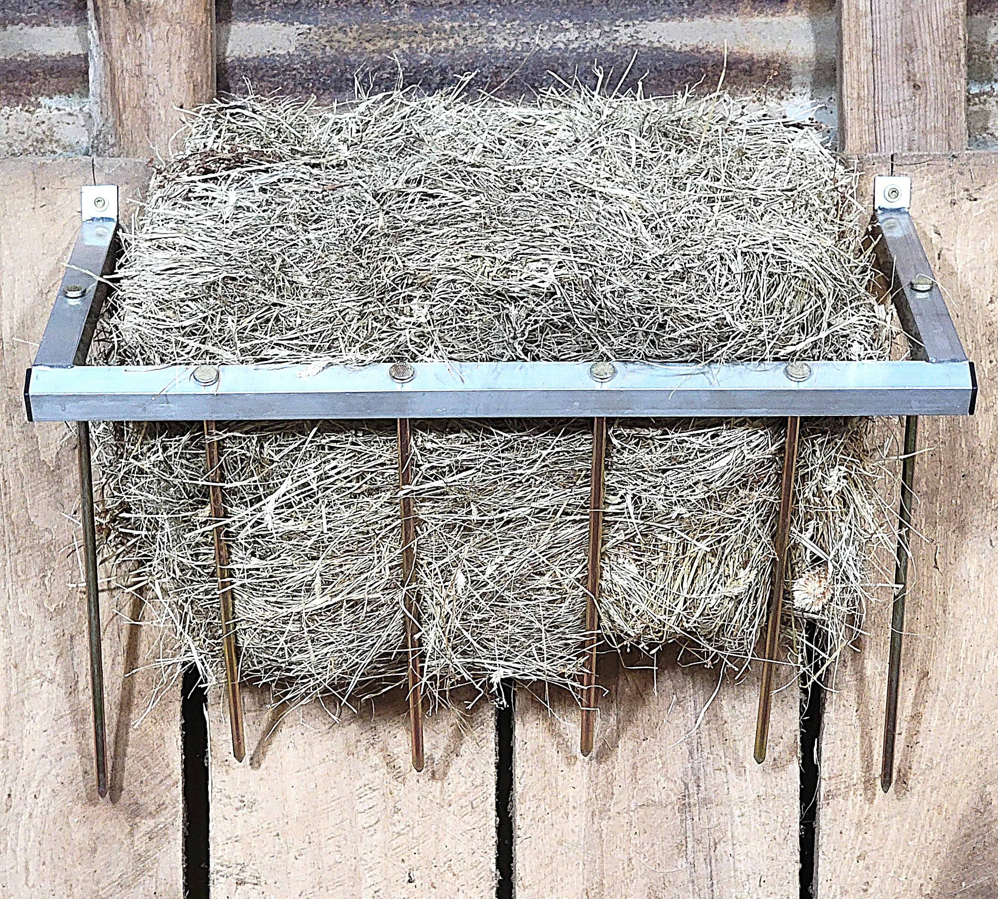 24 Inch Wall Mounted Sheep & Goat Two Flake Hay Feeder USA Made Aluminum