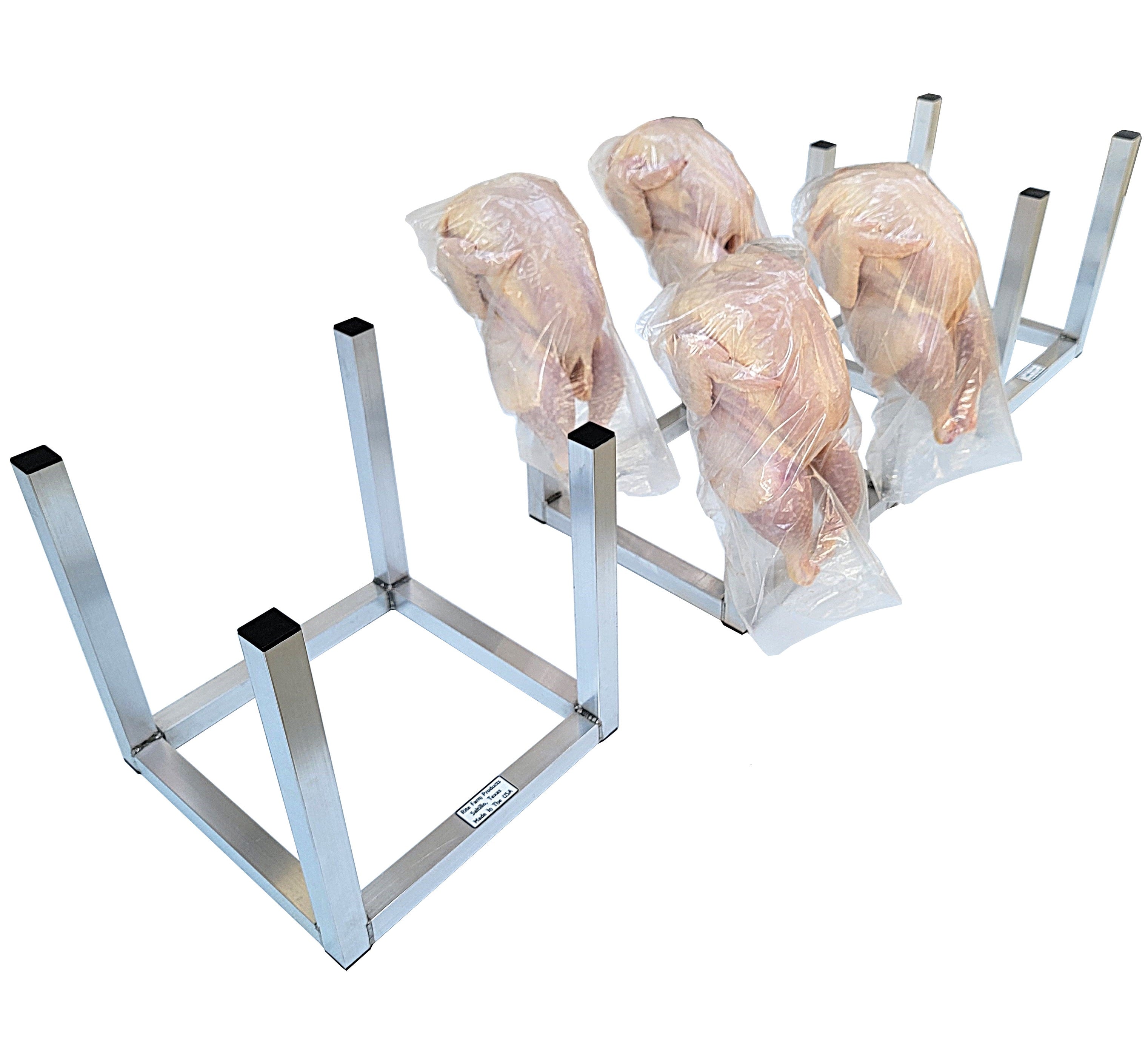 12 Inch Chicken Drying Rack 4 Stations, Poultry Processing Shrink Bag Stand