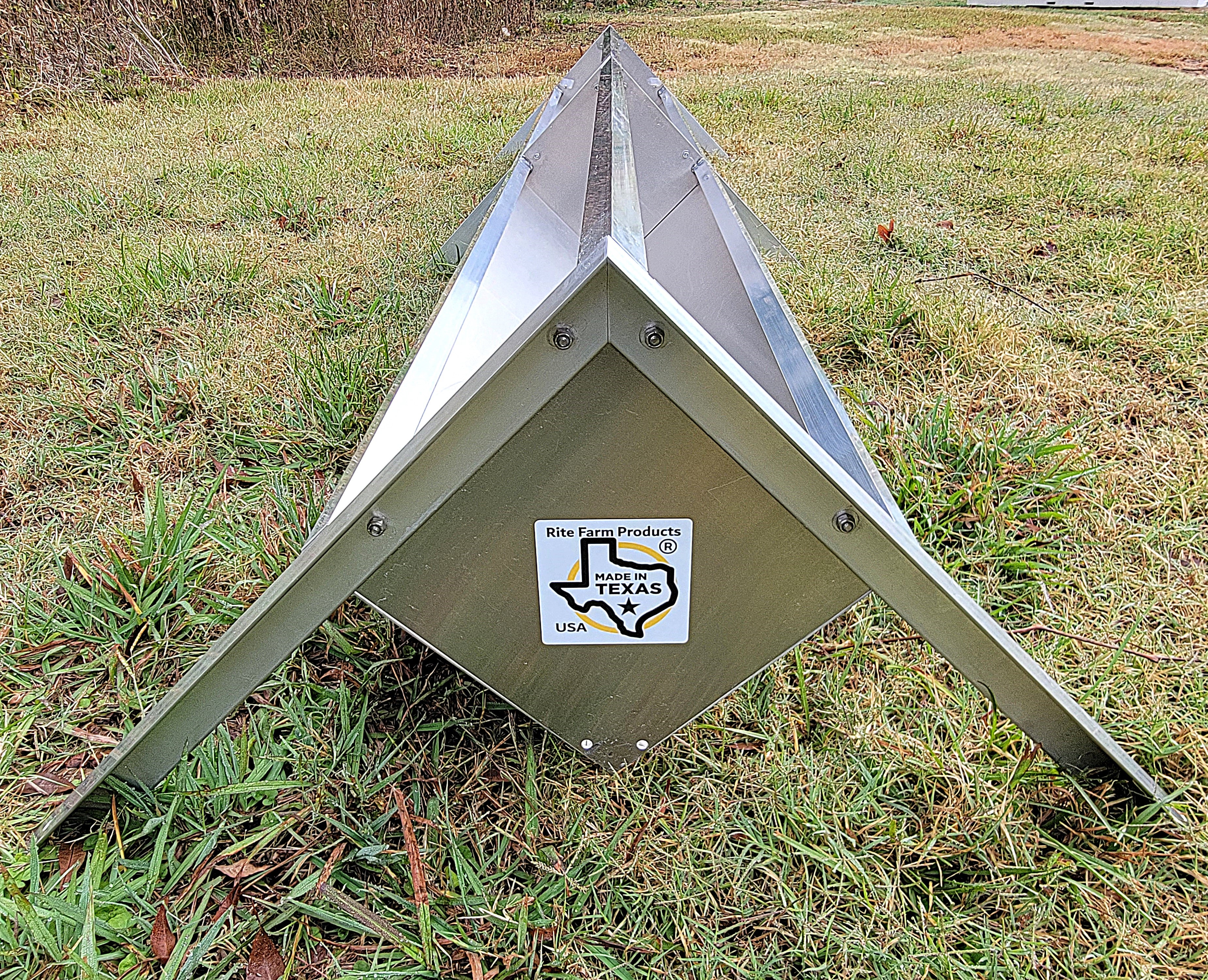 96 Inch 8 Ft Welded Aluminum Sheep & Goat V Trough Feeder with Anchors USA Made