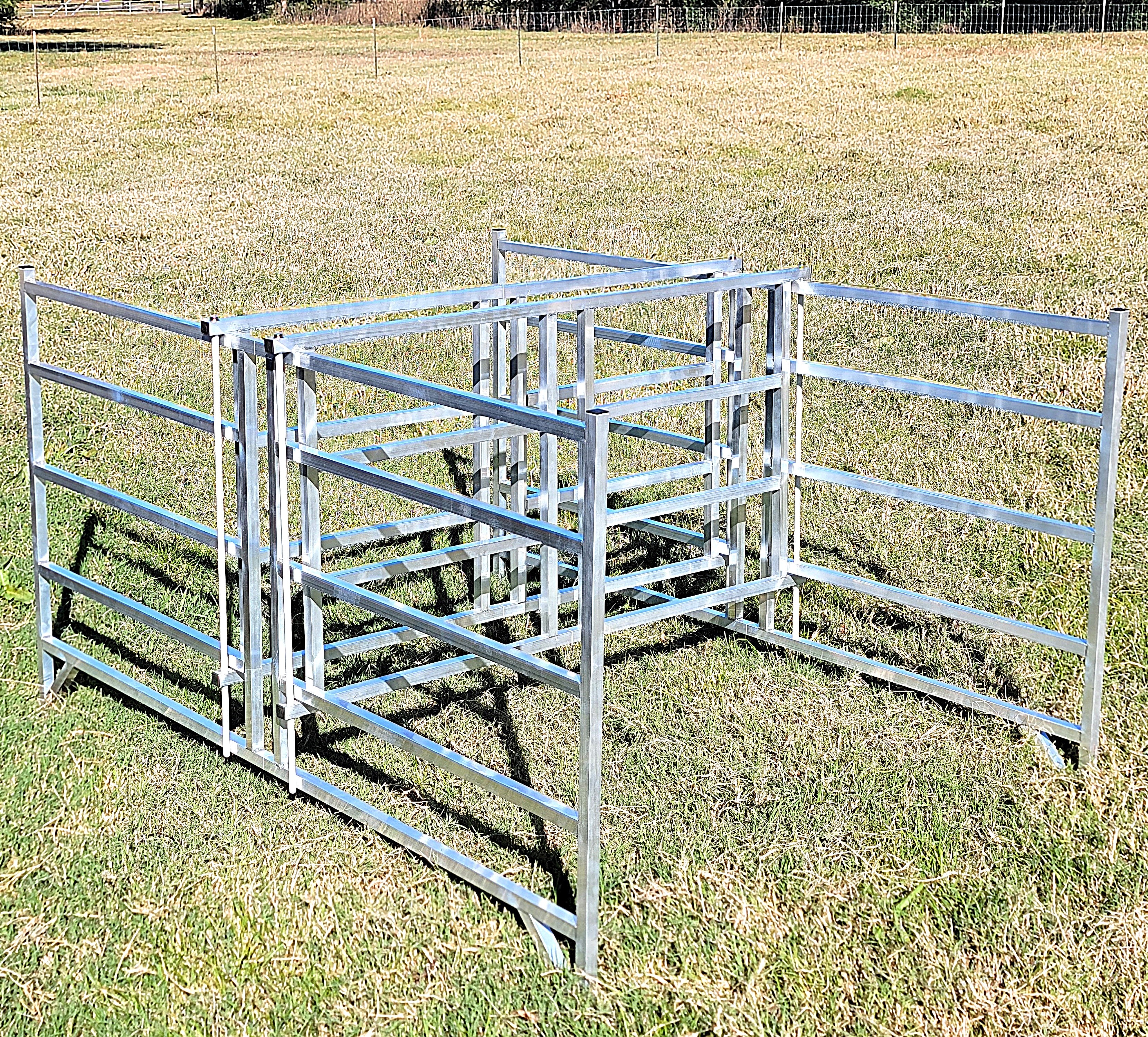 Collapsible Sheep & Goat Aluminum Round Hay Bale Feeder for 4X4, 4X5, & 4X6 Bales Llama Alpaca
