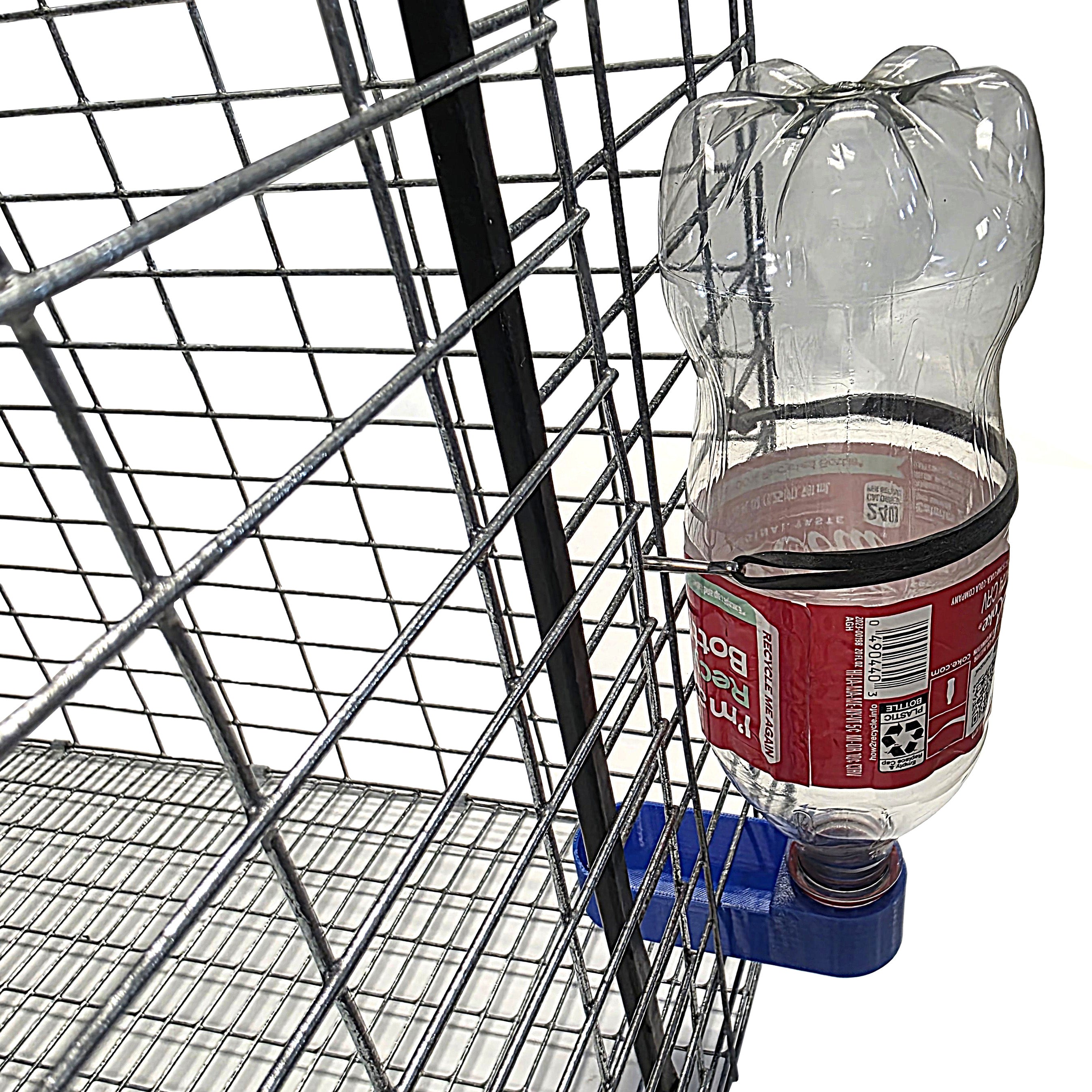 Soda Pop Water Bottle Bird Drinker Cups & Mounting Bands with Clasp Made in Texas USA