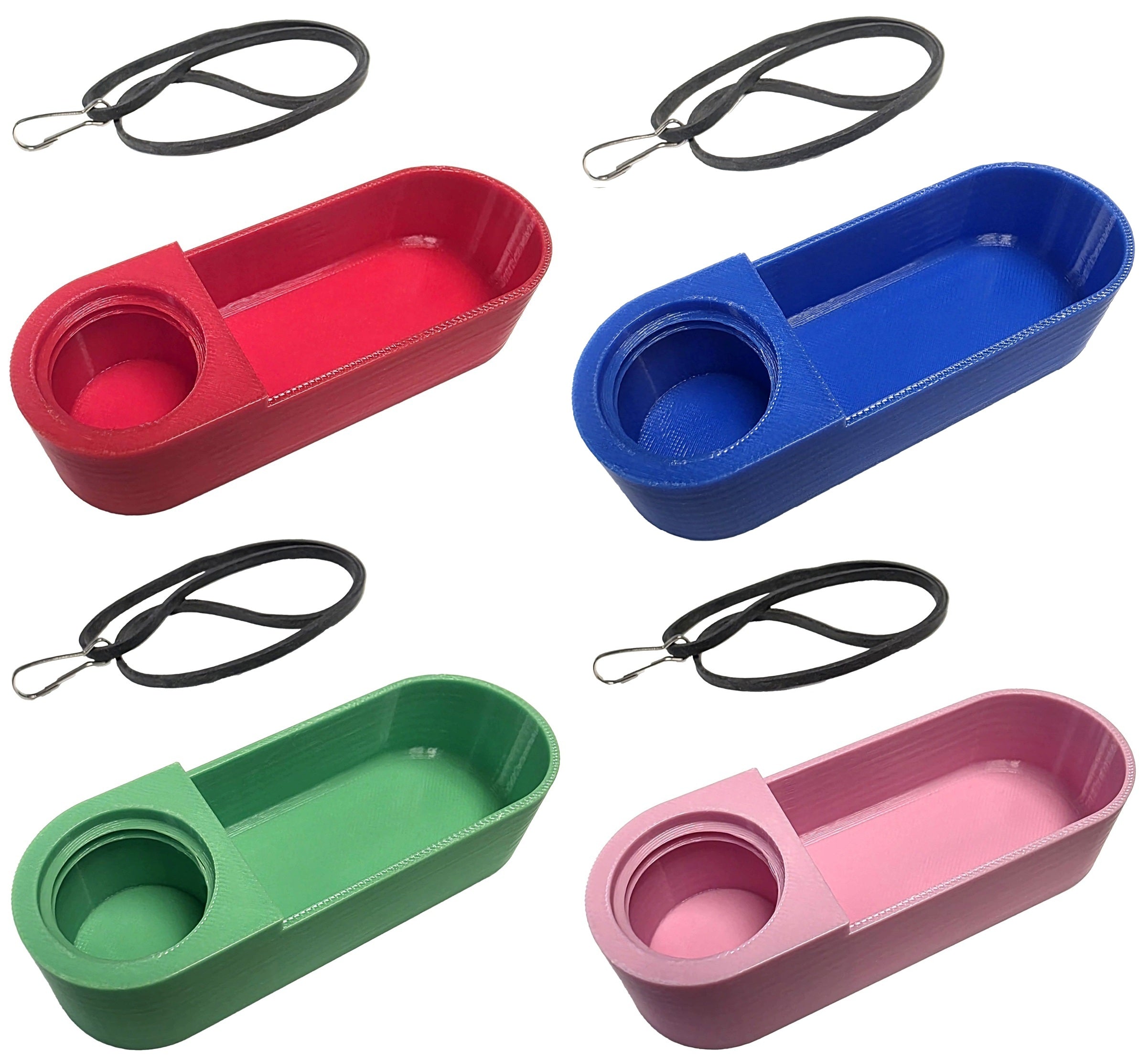 Soda Pop Water Bottle Bird Drinker Cups & Mounting Bands with Clasp Made in Texas USA