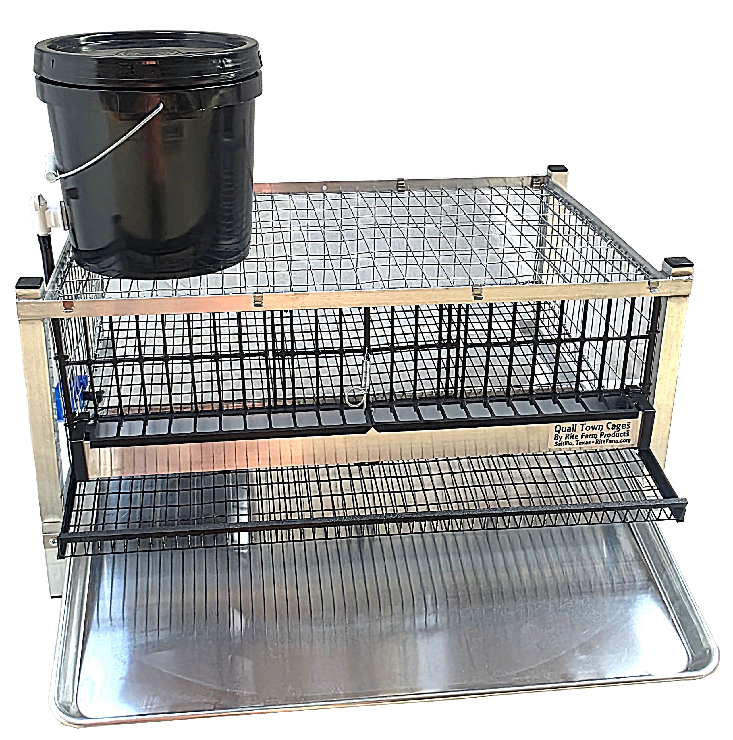Quail Town Cages by Rite Farm Products - Pro Modular Quail Grow Out & Layer Cage Tower System Transparent Reservoir