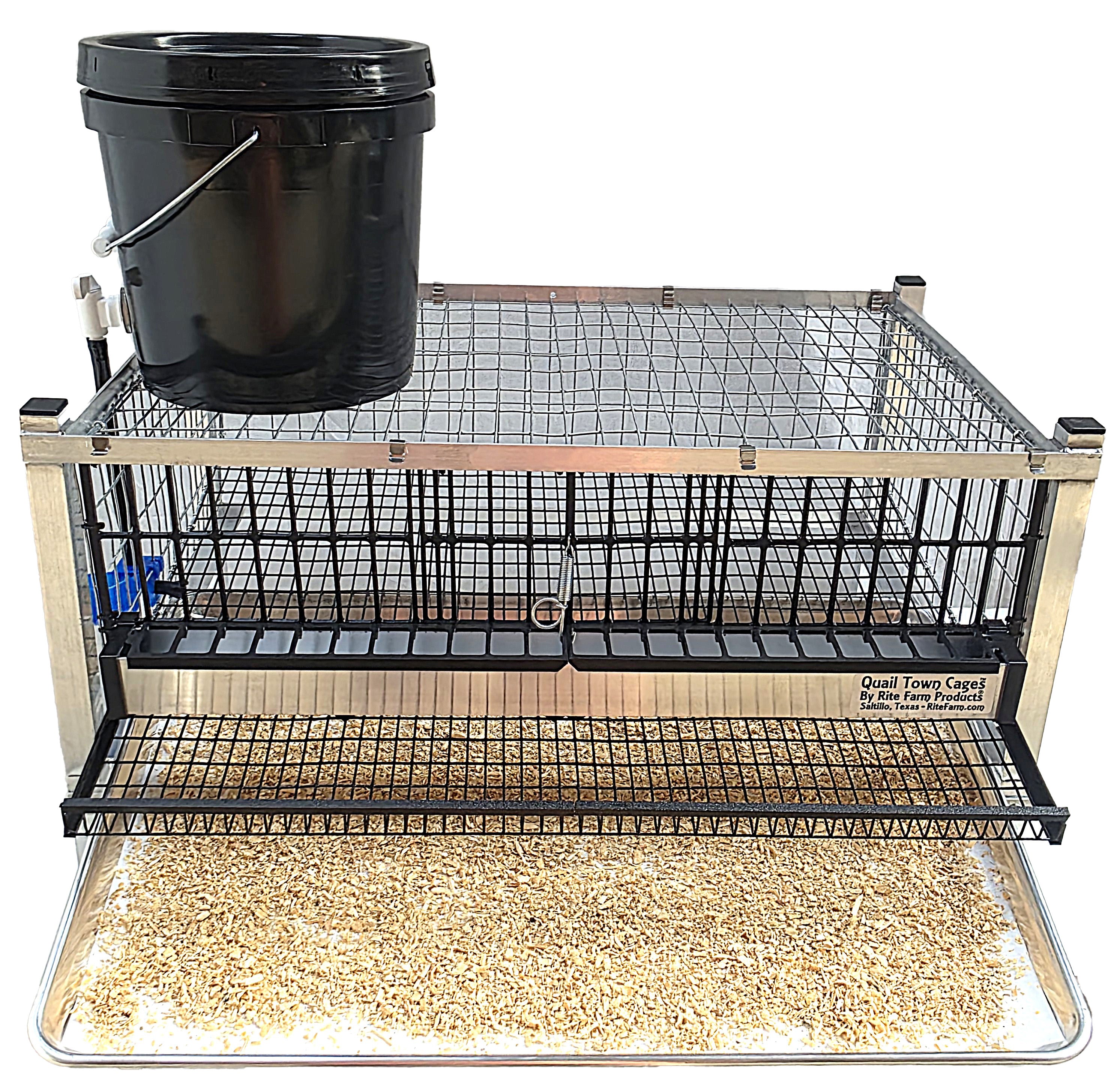 Quail Town Cages by Rite Farm Products - Pro Modular Quail Grow Out & Layer Cage Tower System Transparent Reservoir