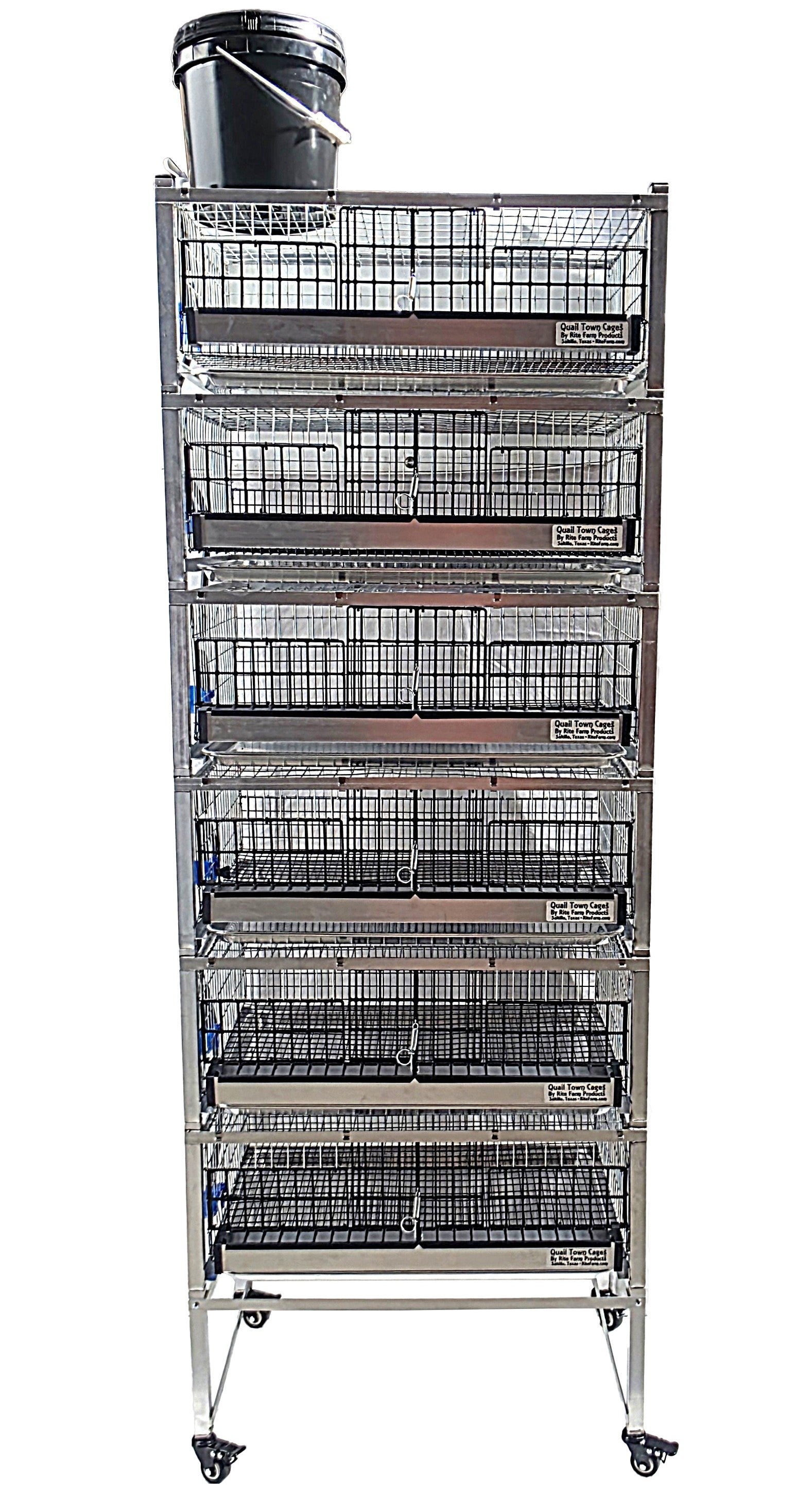 Quail Town Cages by Rite Farm Products - Pro Modular Quail Grow Out & Layer Cage Tower System Transparent Reservoir