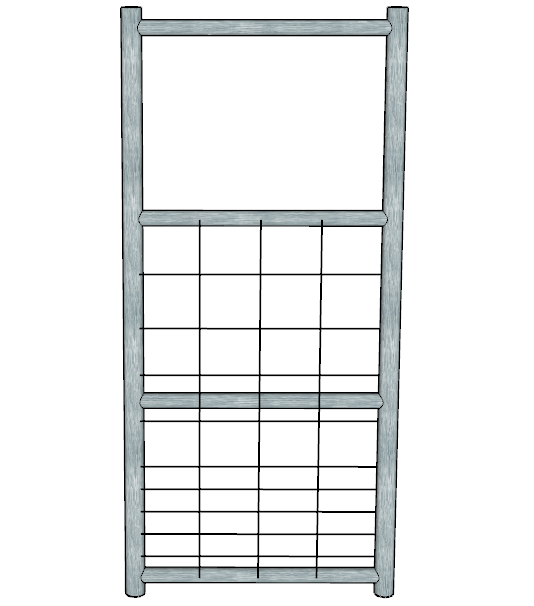 Galvanized 23 Inch Long 4 Rail with Mesh Panel for Small Livestock