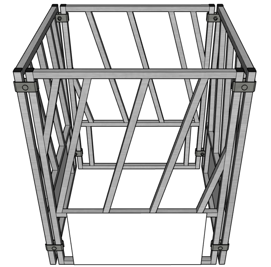 4 Pack of Aluminum 30" Long by 40" Tall Sheep & Goat Slant Bar Feeding Panels Square Hay Feeder