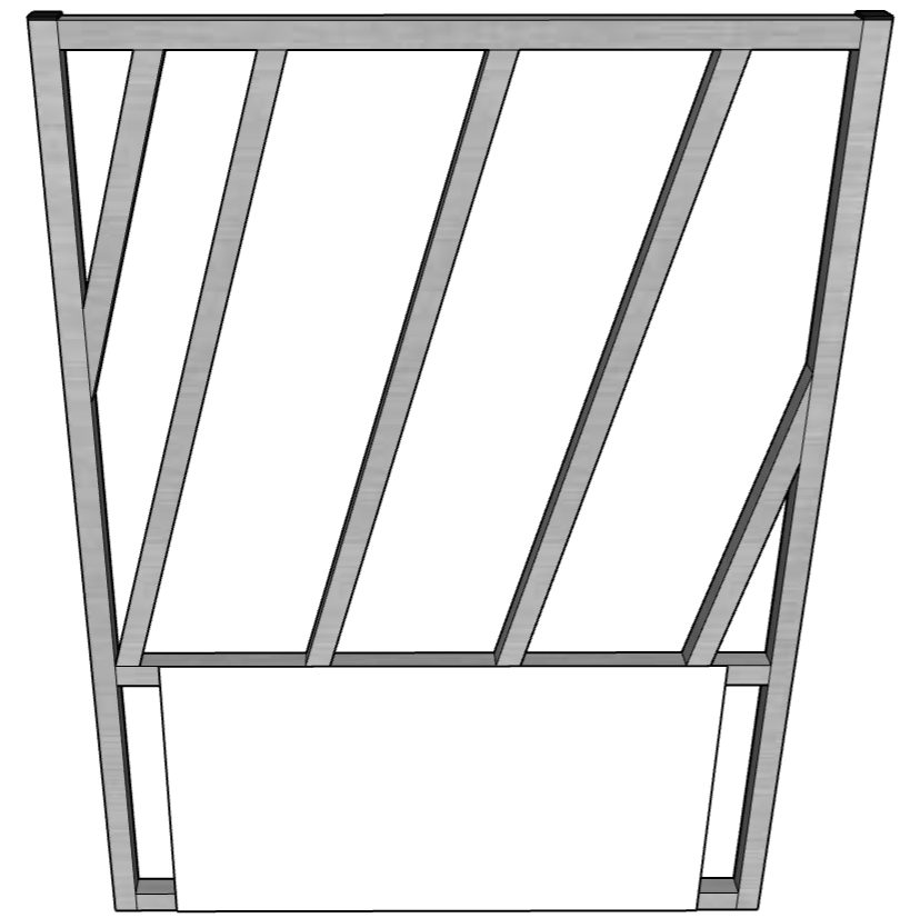 4 Pack of Aluminum 30" Long by 40" Tall Sheep & Goat Slant Bar Feeding Panels Square Hay Feeder