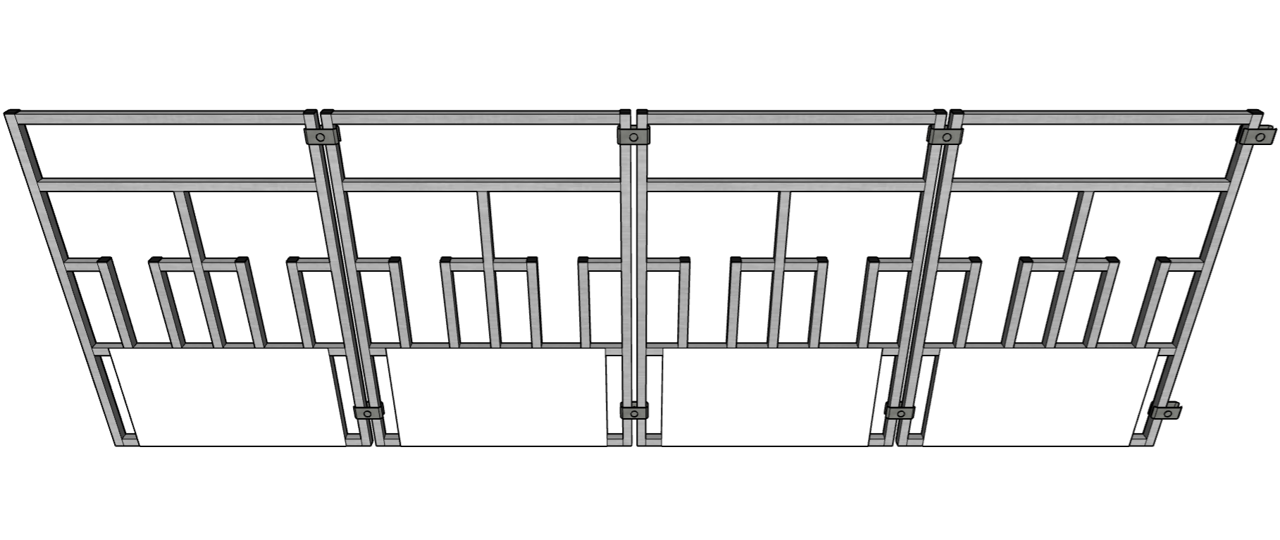 4 Pack of Aluminum 30" Long by 40" Tall Sheep & Goat Tombstone Style Feeding Panels Square Hay Feeder