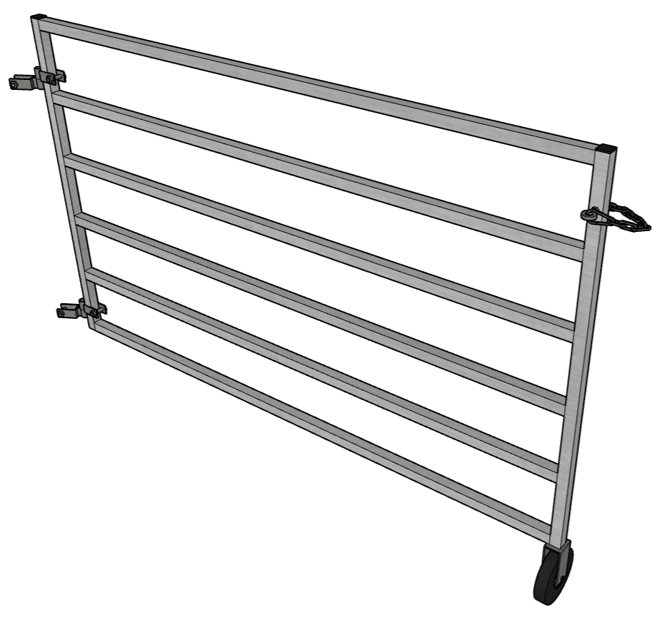 Aluminum 5 Ft X 5 Ft 6 Rail Stall Kit (3 Panels, 1 Gate)