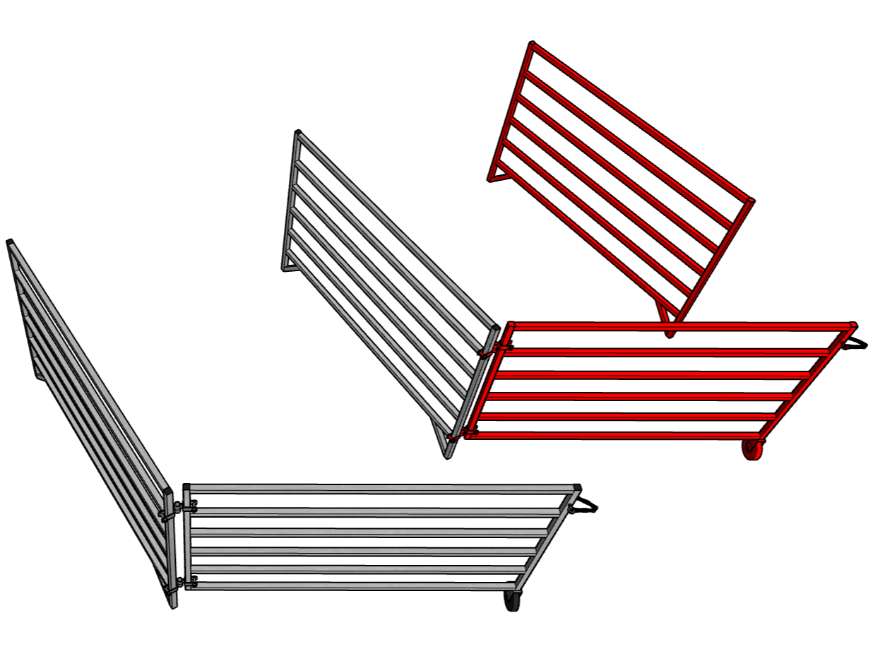 Aluminum 5 Ft X 5 Ft 6 Rail Add-On Wall Mounted Stall Kit (1 Panel, 1 Gate)