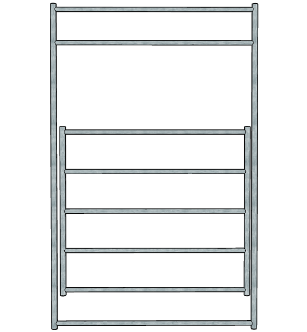 Galvanized 5 Ft Long by 8 Ft Tall 5 Rail Gate Panel