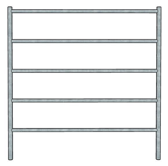 Galvanized 5 Ft Long by 5 Ft Tall 5 Rail Livestock Panel