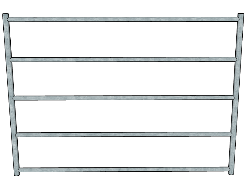 Galvanized 6 Ft Long 5 Rail Livestock Farm Gate