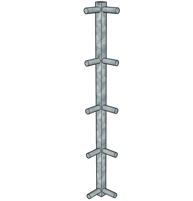 Galvanized Corner Fixture for 5 Rail Continuous Fencing Panels