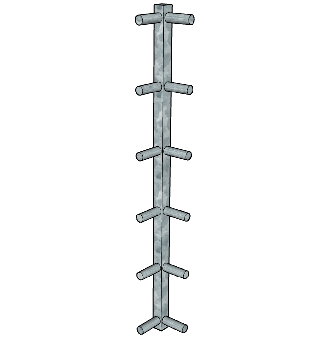 Galvanized Corner Fixture for 6 Rail Continuous Fencing Panels