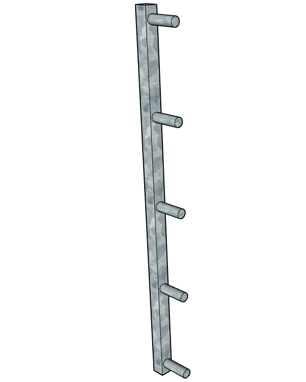 Galvanized End Fixture for 5 Rail Continuous Fencing Panels