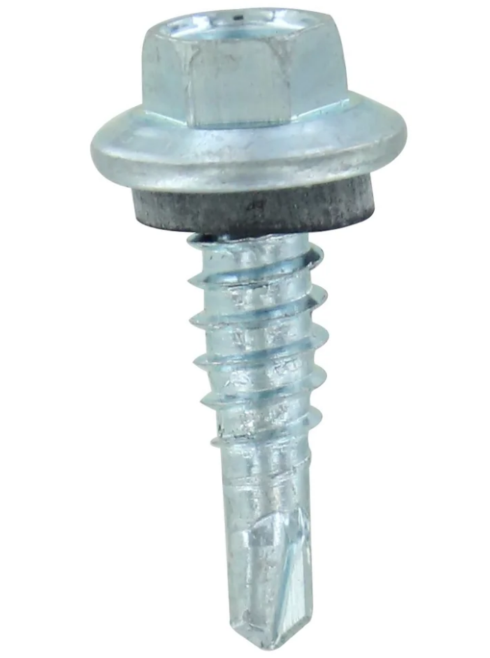 100 Pack of Galvanized #12 x 7/8" Self-Tapping Screw with Washer for Stall Kit Roofing Panels