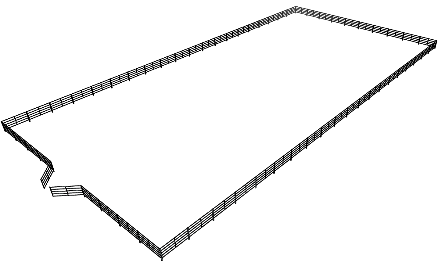 Galvanized 100 Foot by 200 Foot 5-Rail Riding Arena