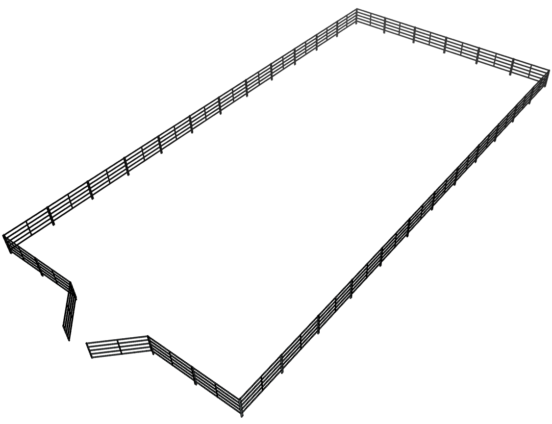 Galvanized 60 Foot by 120 Foot 5-Rail Riding Arena