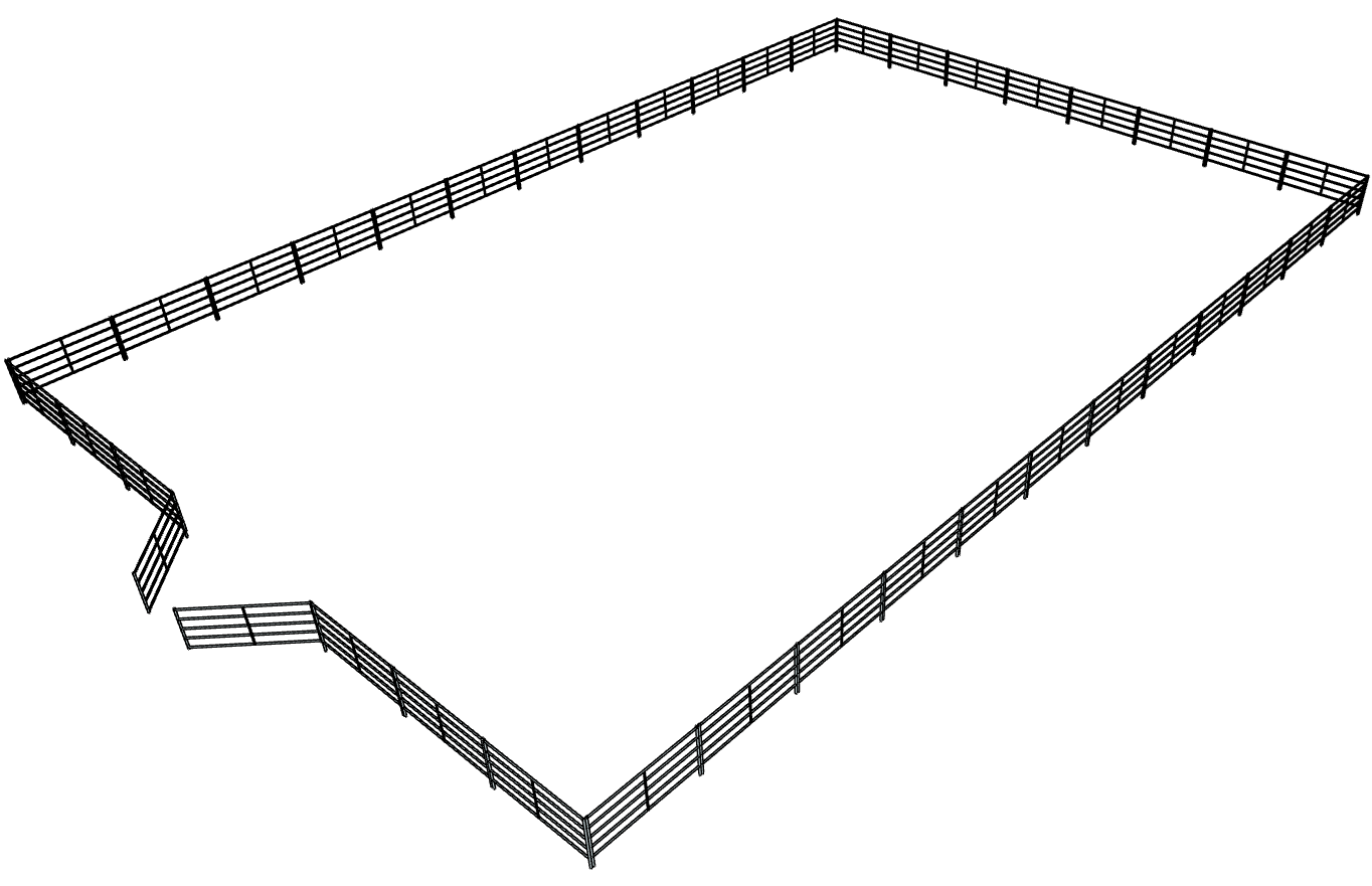 Galvanized 80 Foot by 120 Foot 5-Rail Riding Arena