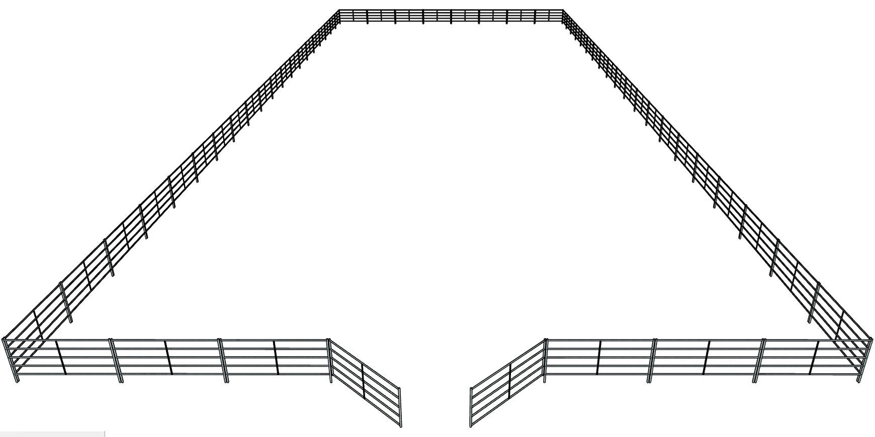 Galvanized 80 Foot by 200 Foot 5-Rail Riding Arena