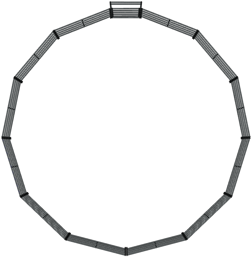 Galvanized 40 Foot 5-Rail Round Pen